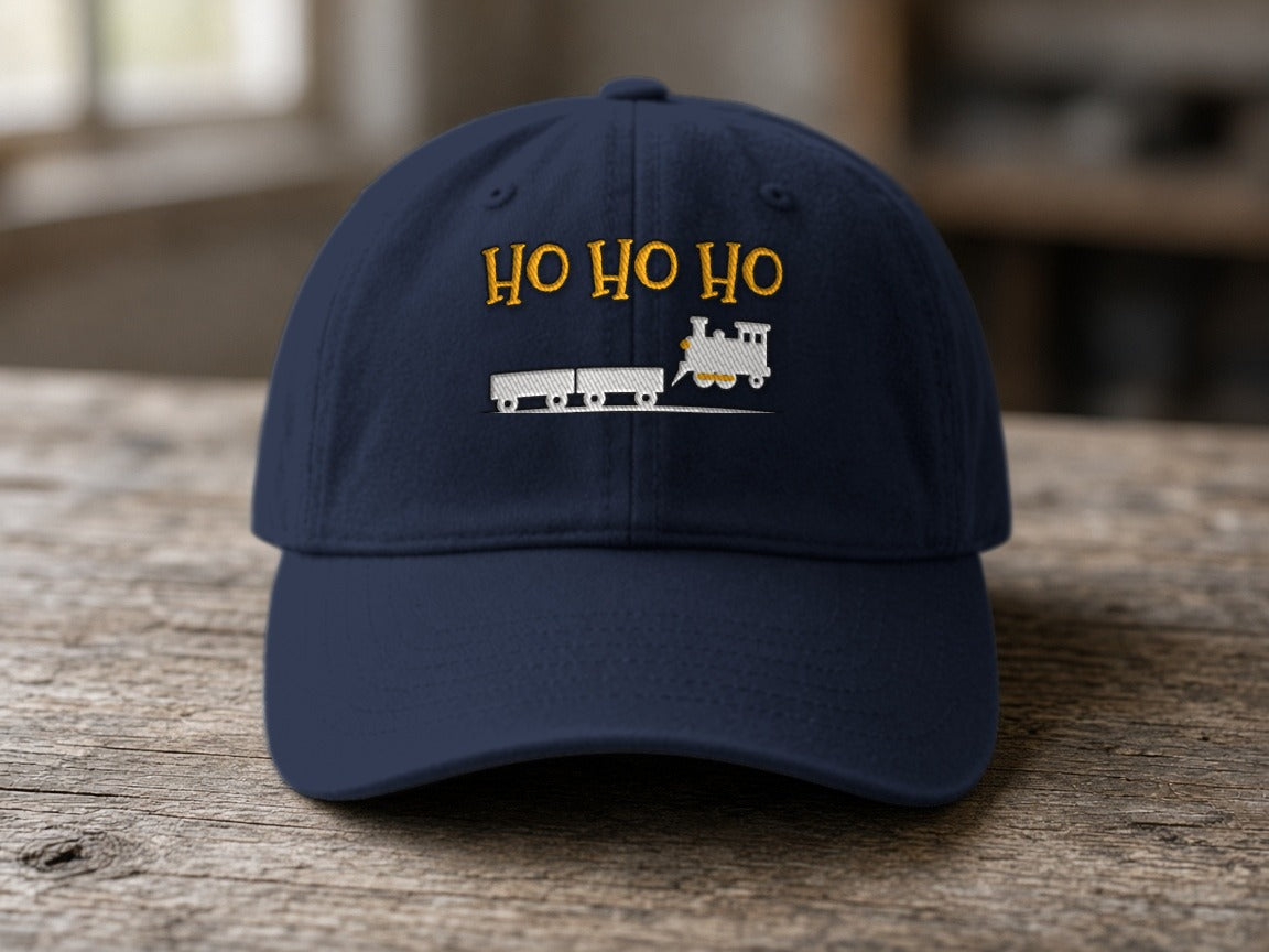 HO HO HO Model Railroad Dad Hat – Dark Navy