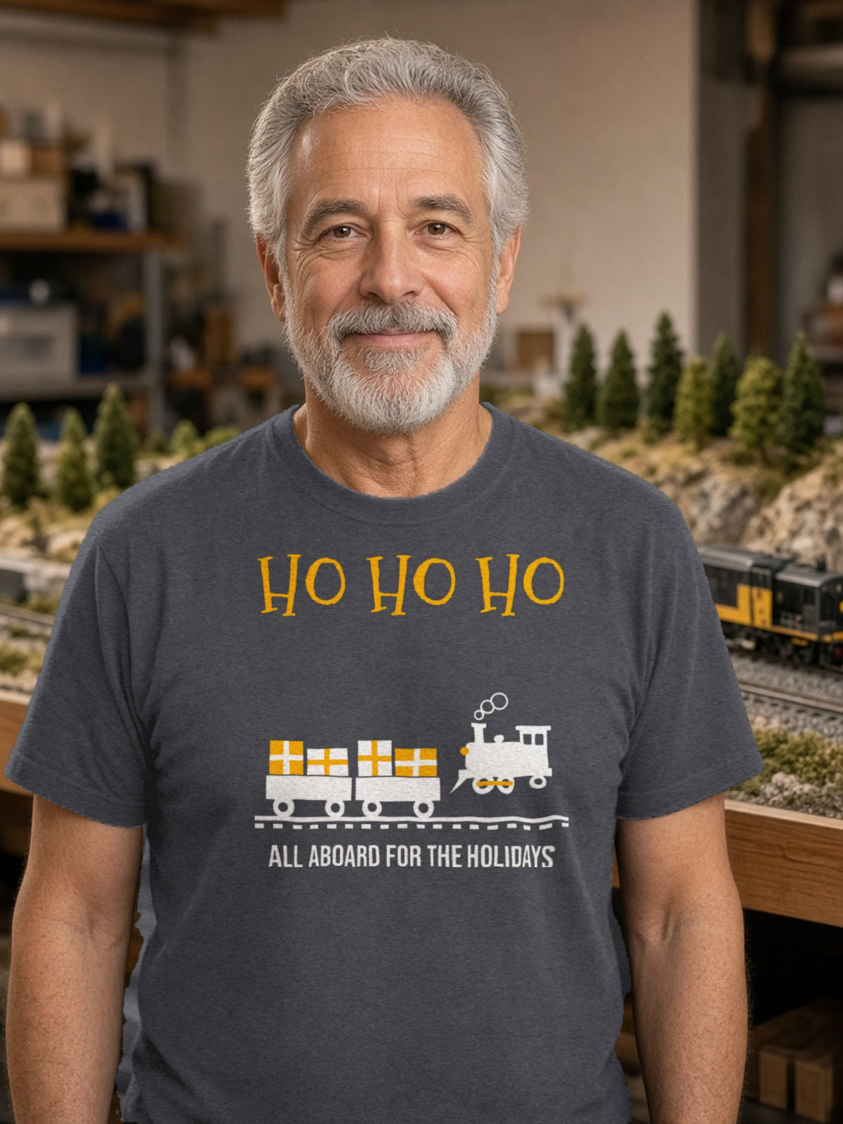 HO HO HO Model Railroad – Dark Grey Heather