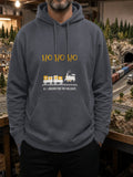 HO HO HO Model Railroad Hoodie – Dark Heather