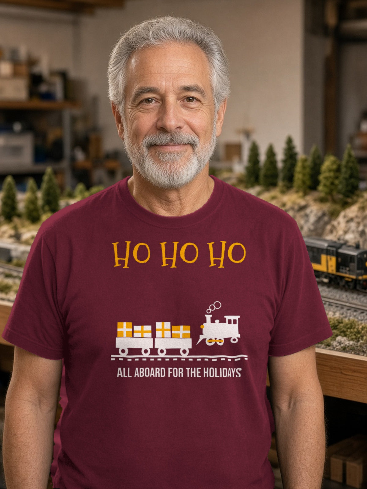 HO HO HO Model Railroad – Maroon