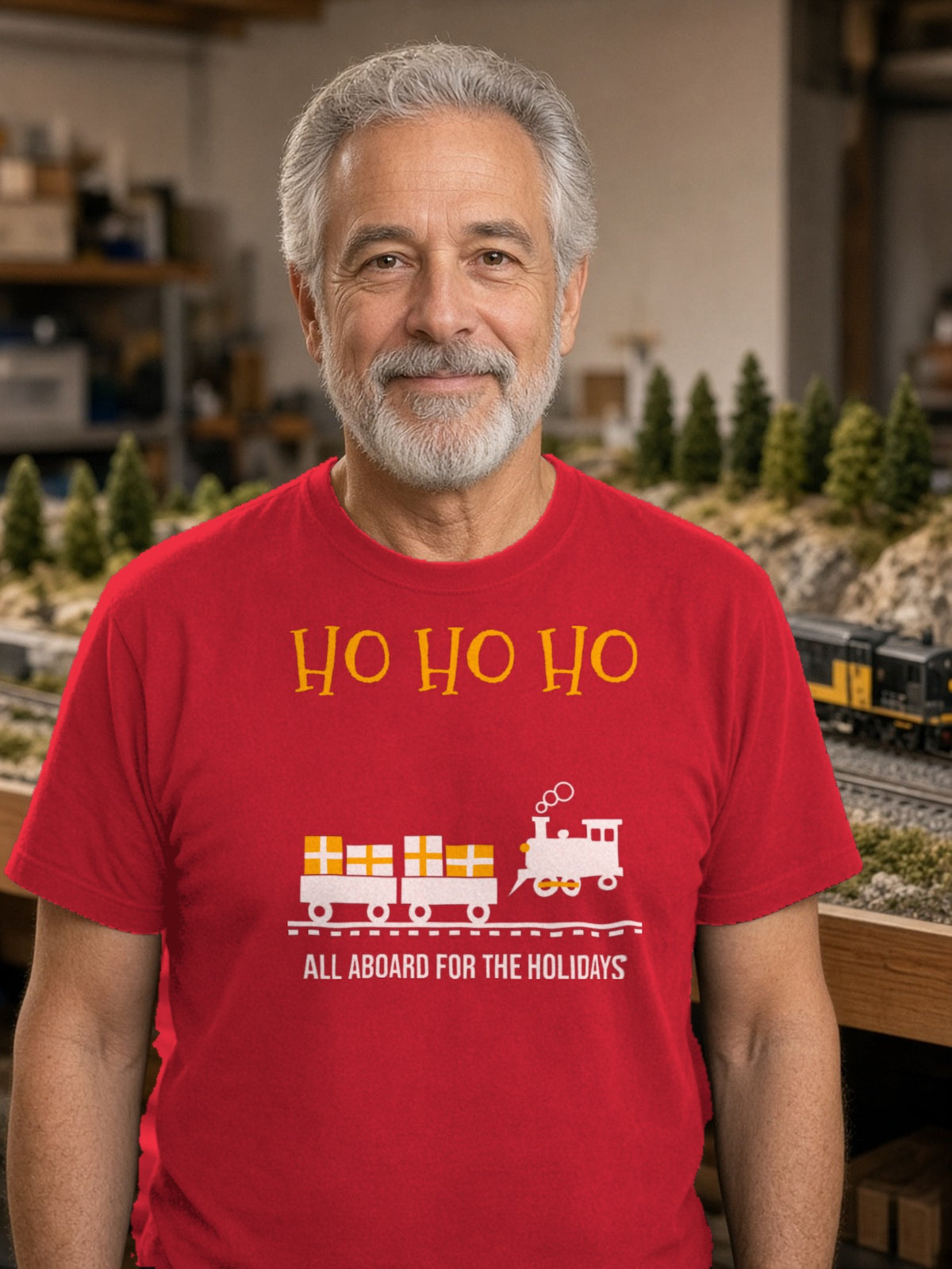HO HO HO Model Railroad – Red