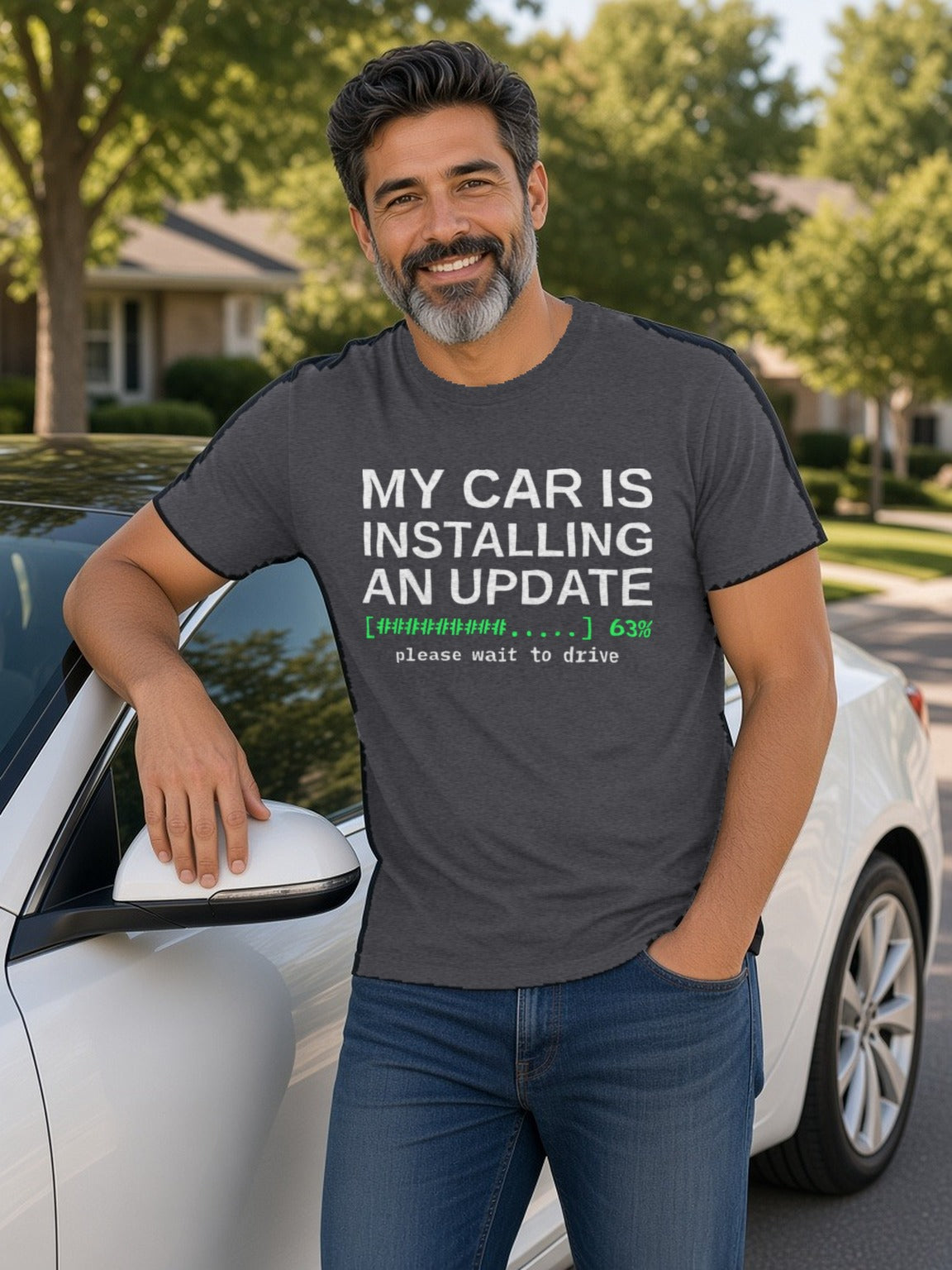 Installing Update Tee – Dark Grey Heather