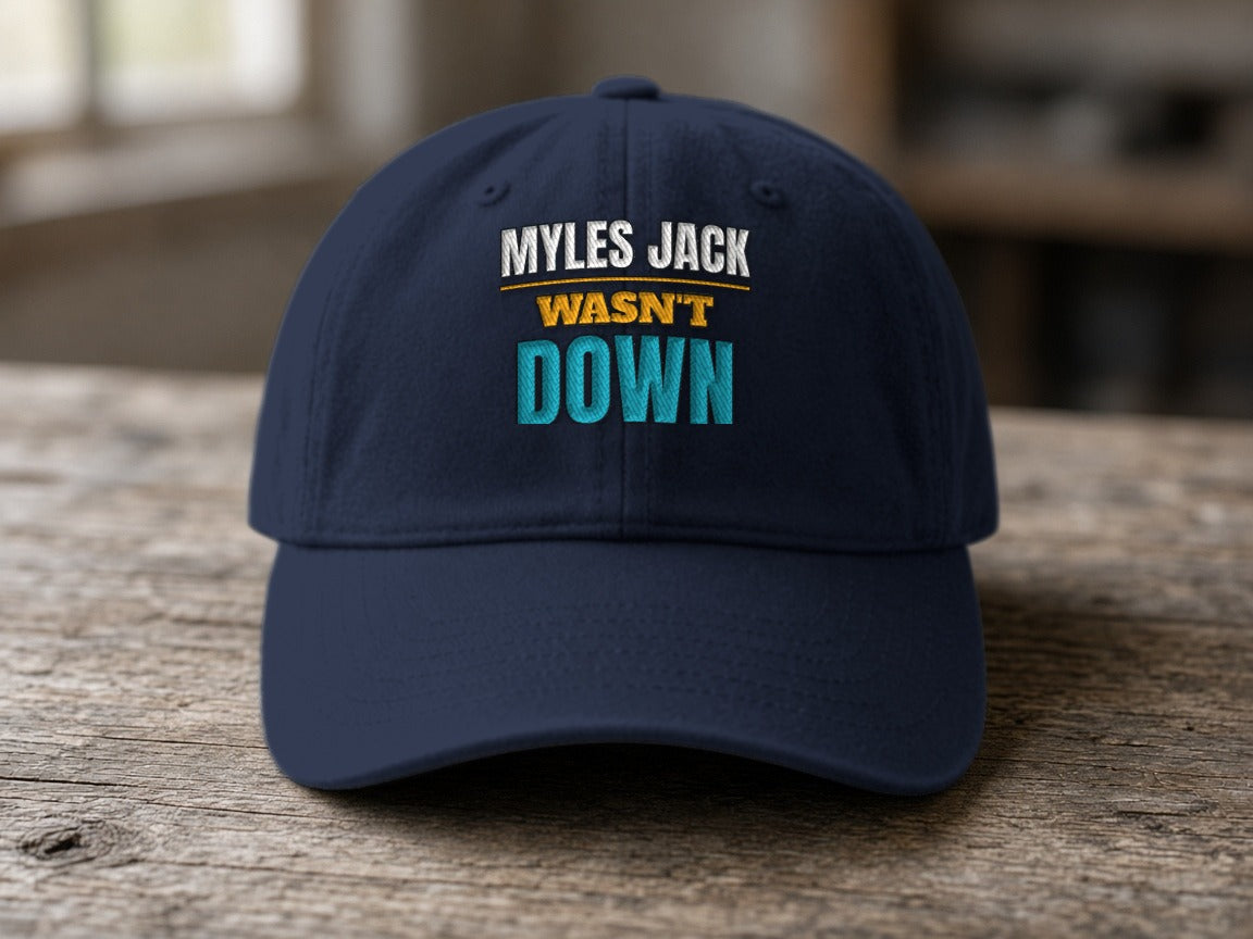 MYLES JACK WASN'T DOWN Dad Hat – Dark Navy