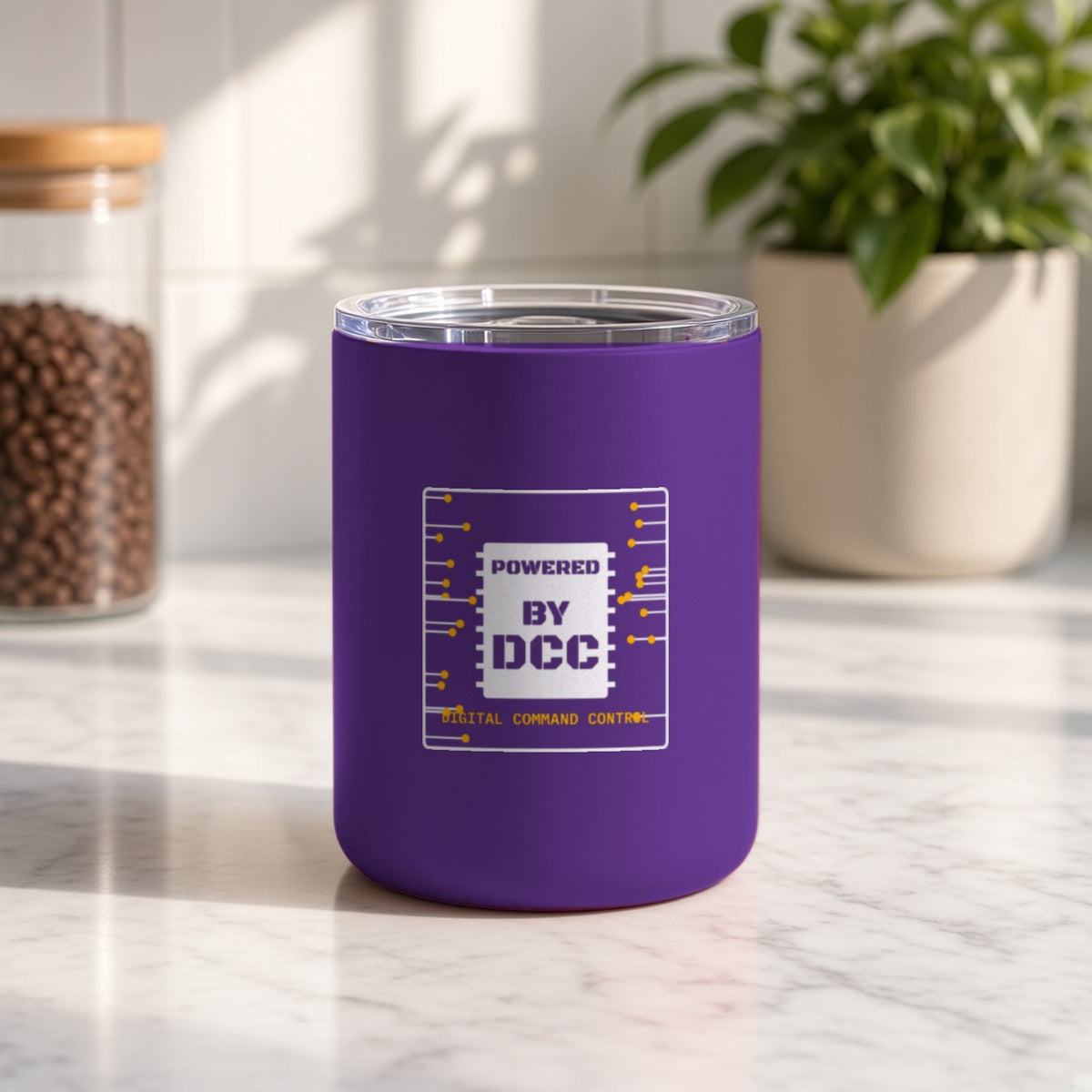 Powered By DCC Insulated Tumbler 10oz – Dark Purple