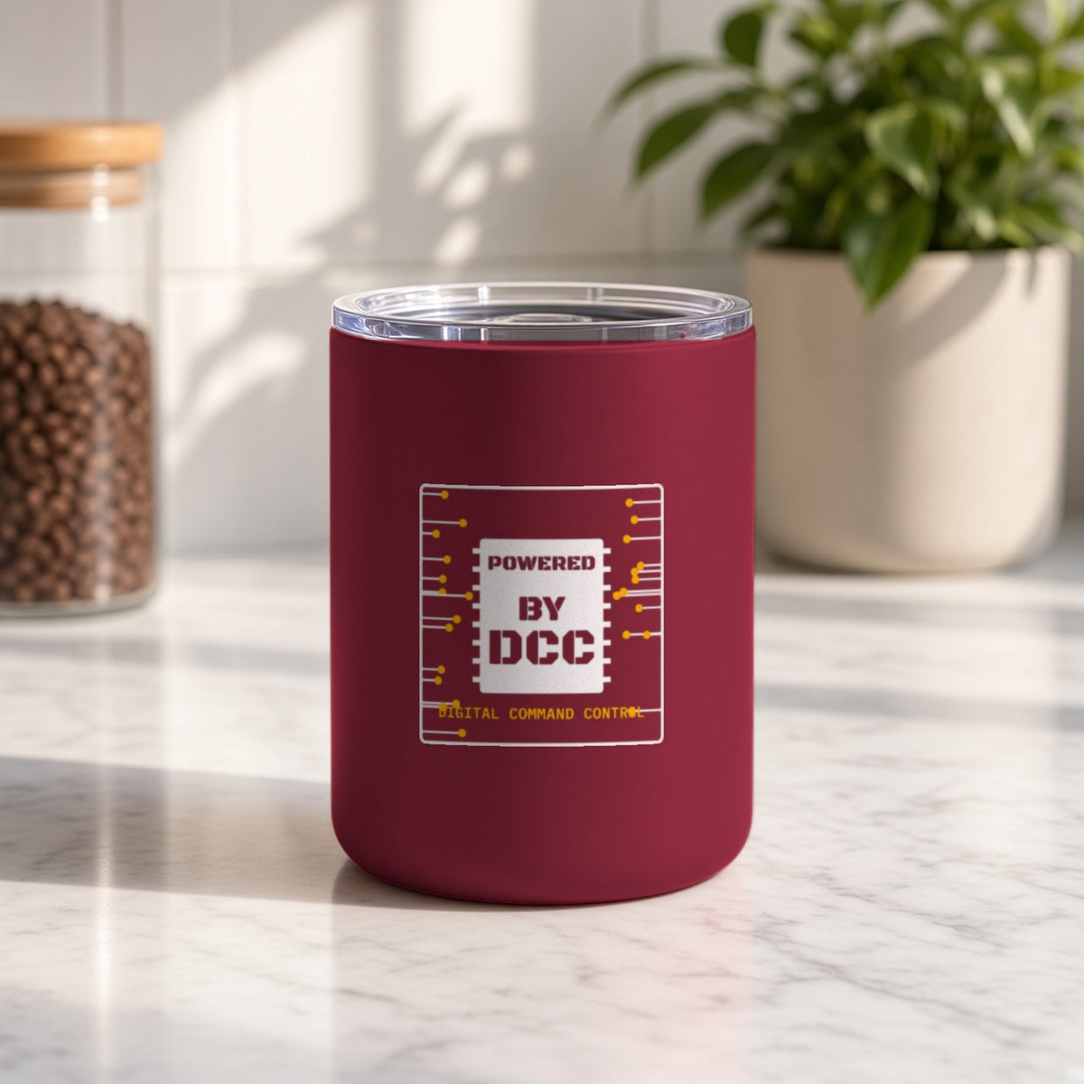 Powered By DCC Insulated Tumbler 10oz – Maroon
