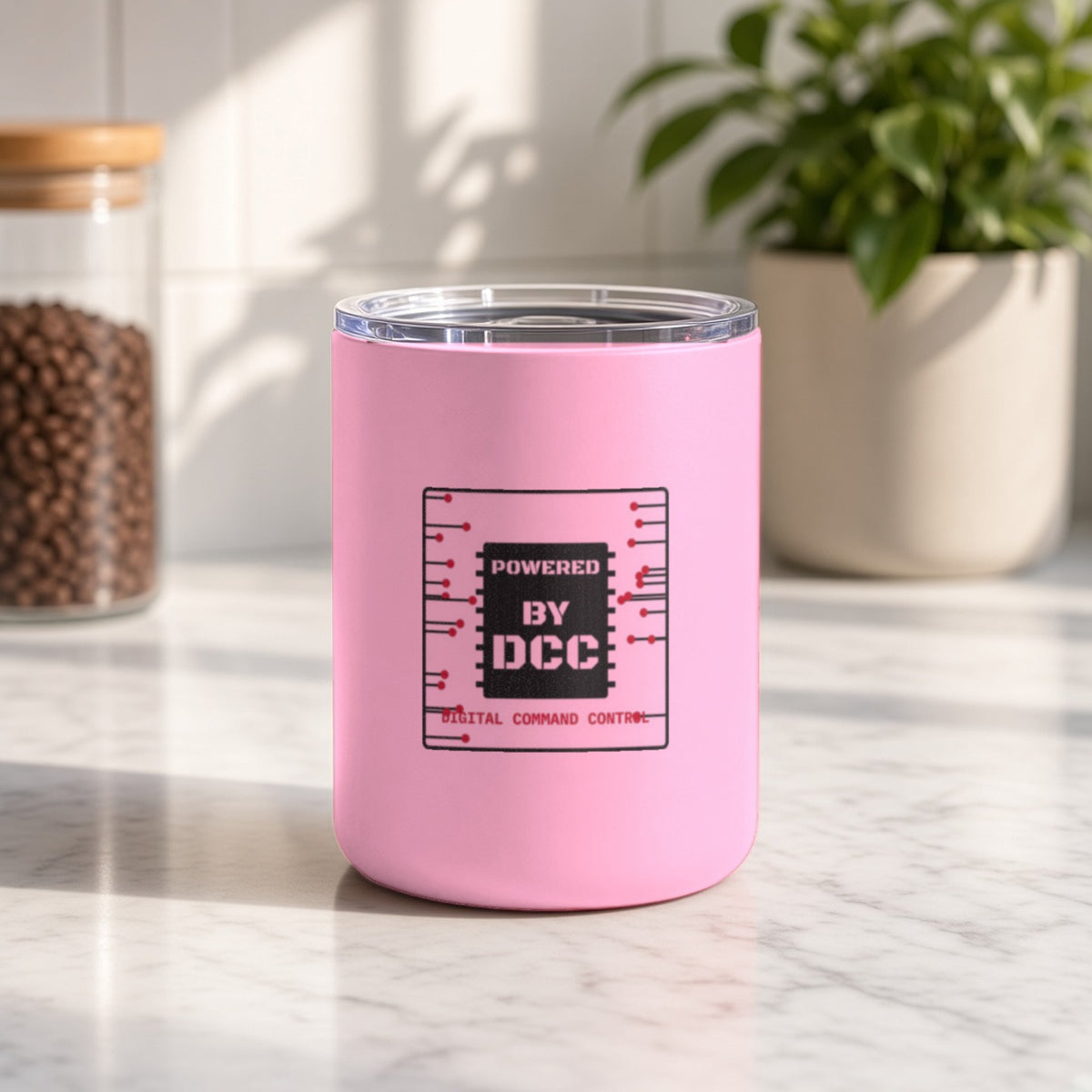 Powered By DCC Insulated Tumbler 10oz – Pink