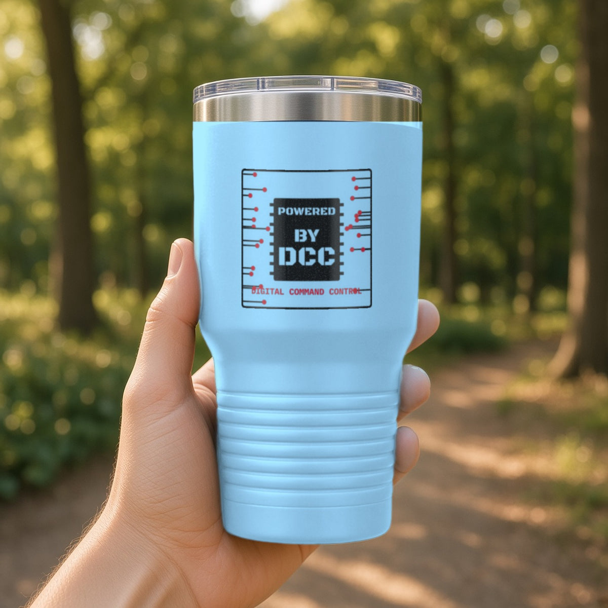 Powered By DCC Insulated Tumbler 30oz – Light Blue