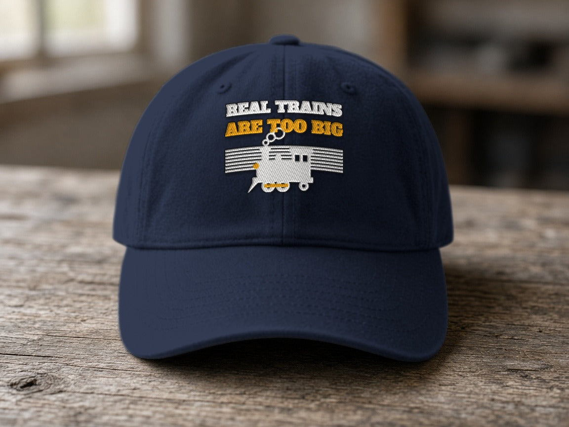 Real Trains Were Too Big Dad Hat – Dark Navy