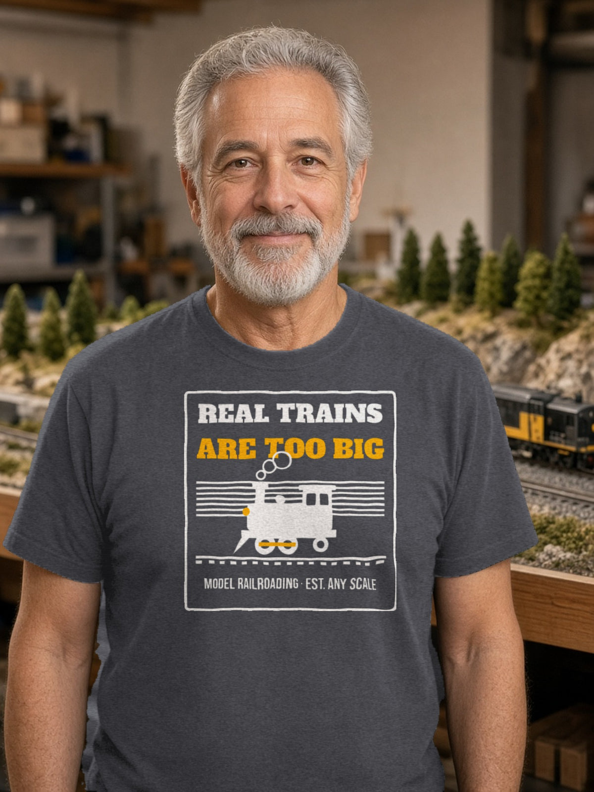 Real Trains Were Too Big – Dark Grey Heather