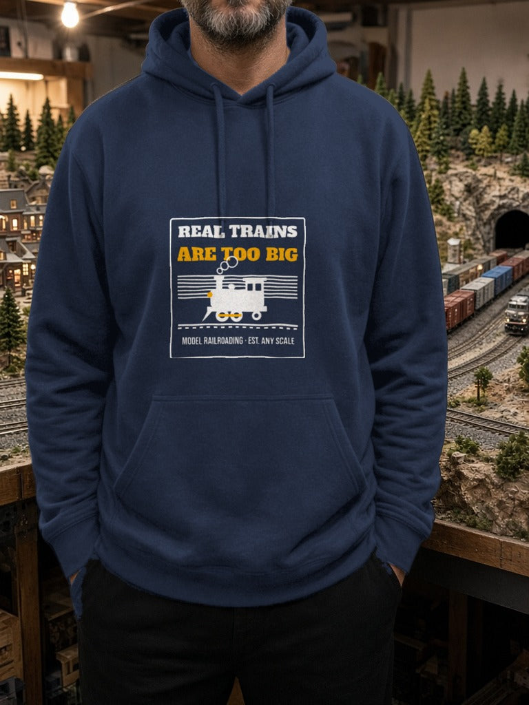 Real Trains Were Too Big Hoodie – Navy