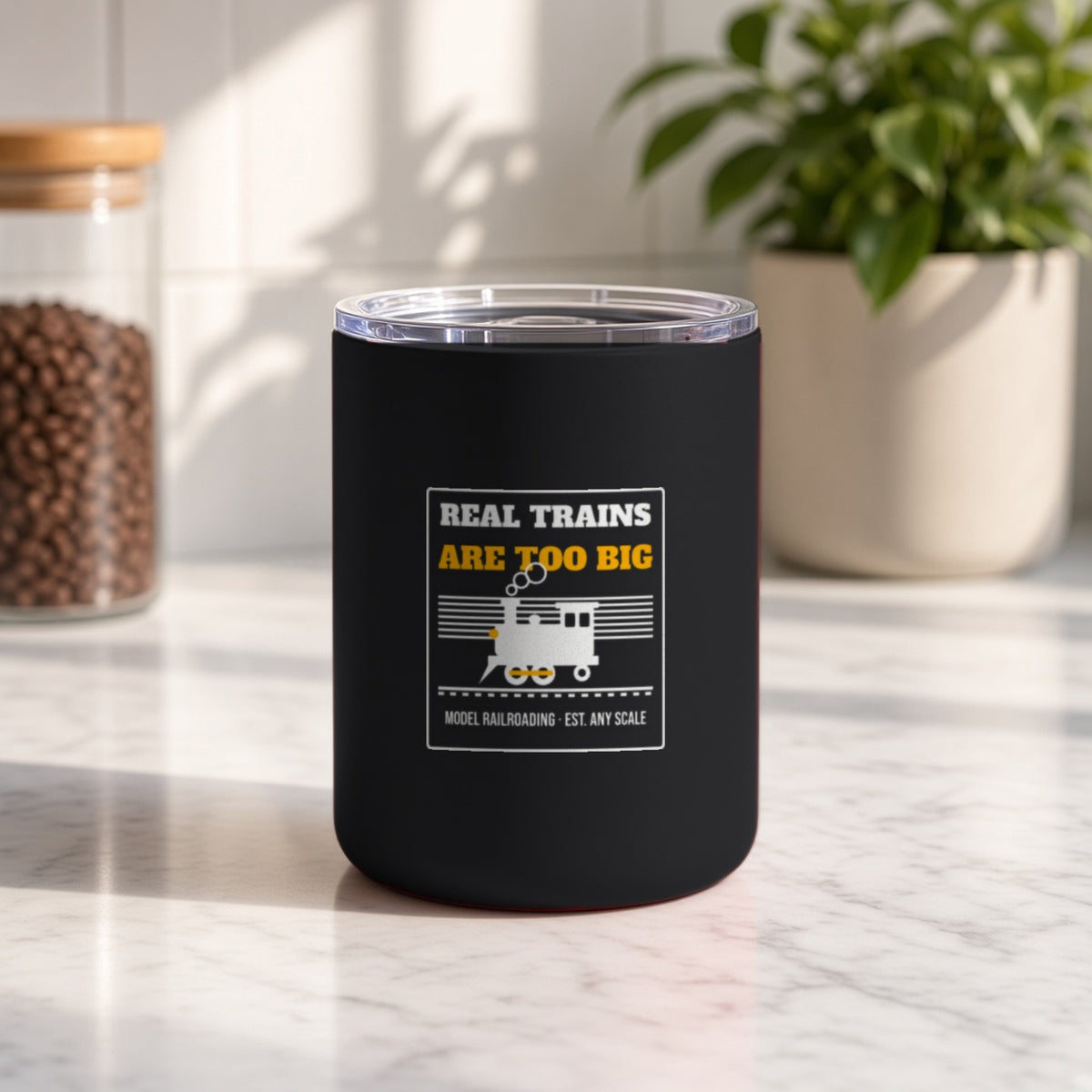 Real Trains Were Too Big Insulated Tumbler 10oz – Black