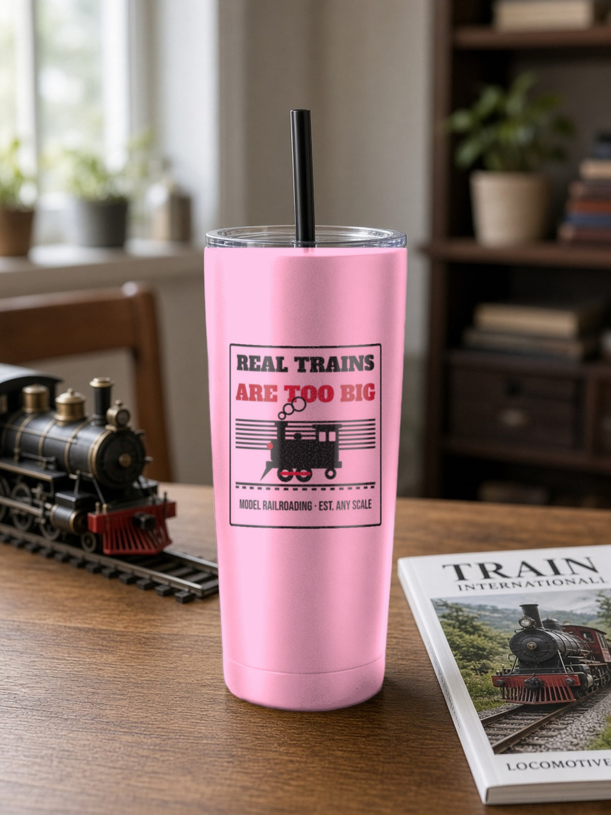 Real Trains Were Too Big Insulated Tumbler 20oz – Pink