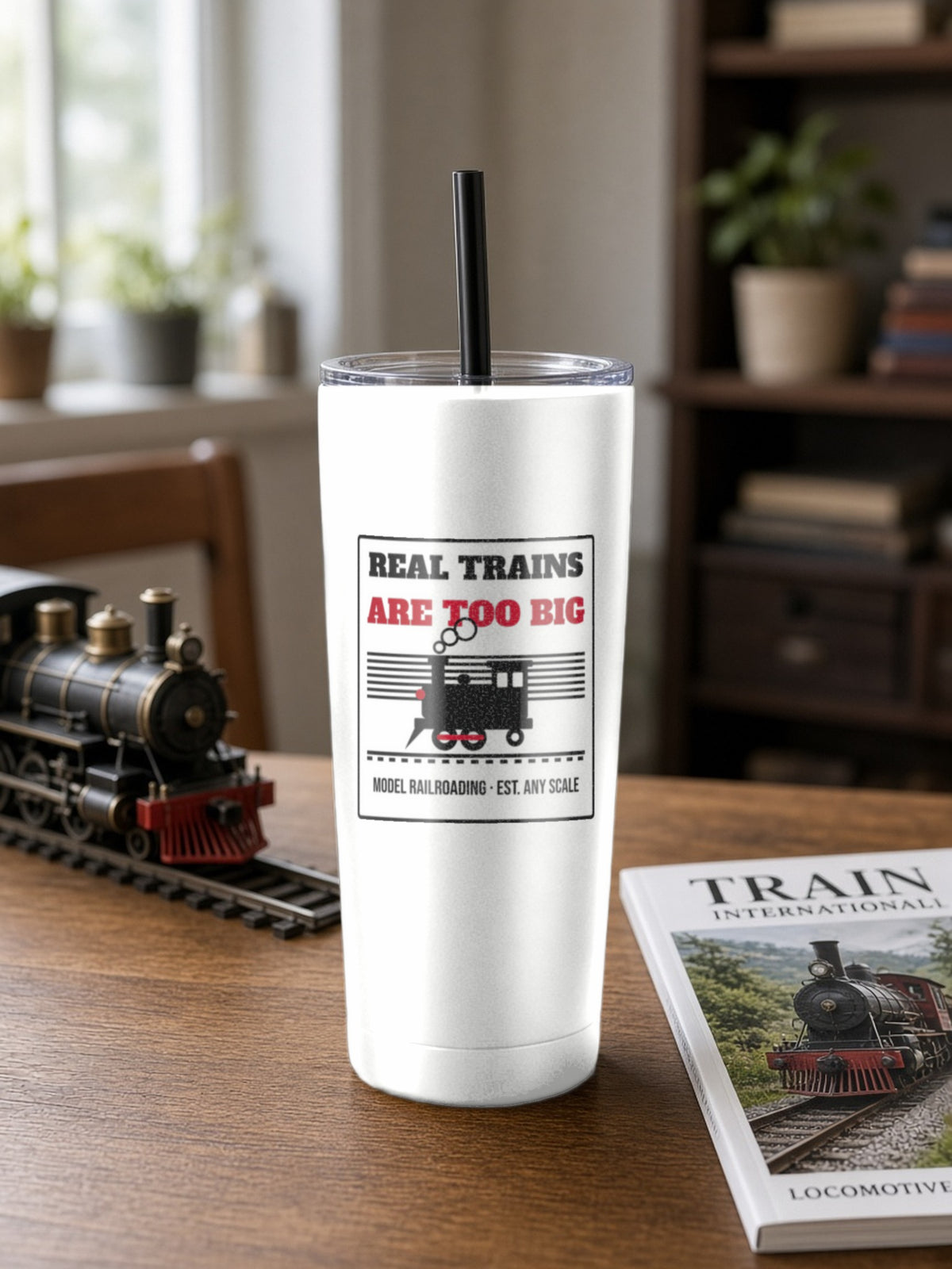Real Trains Were Too Big Insulated Tumbler 20oz – White