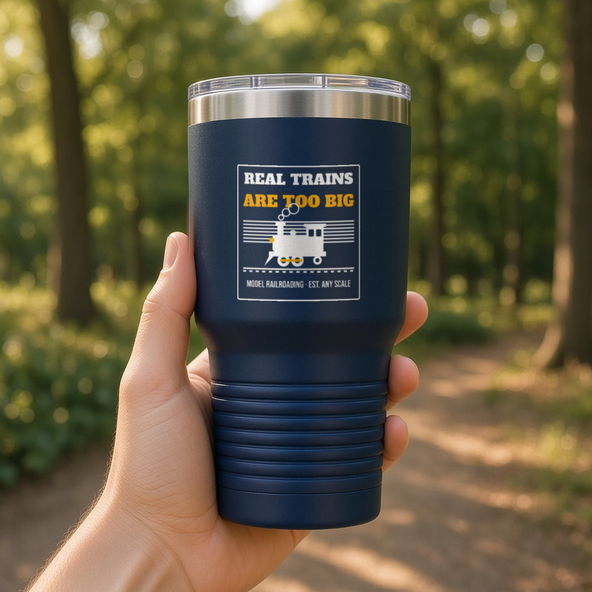 Real Trains Were Too Big Insulated Tumbler 30oz – Navy