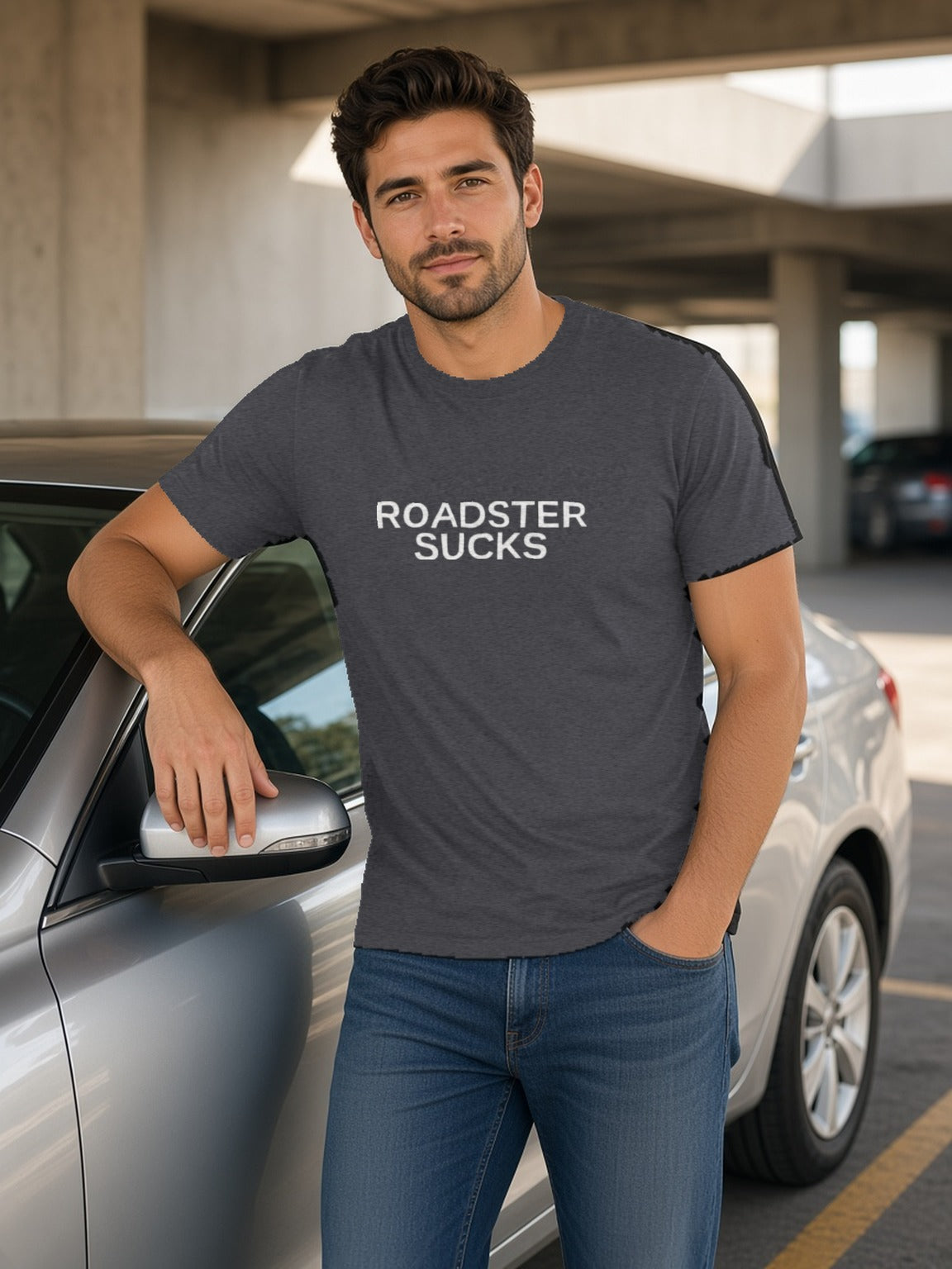 ROADSTER SUCKS Tee – Dark Grey Heather