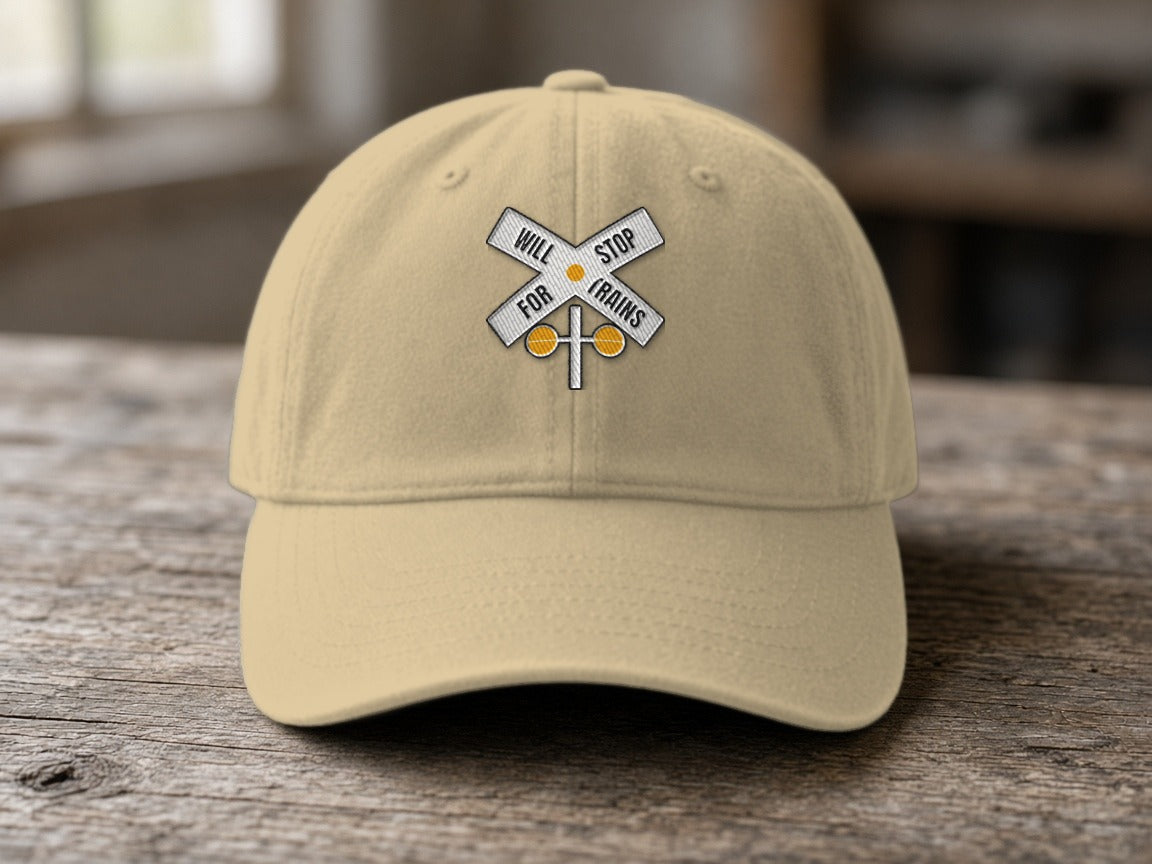 Will Stop For Trains Dad Hat – Khaki