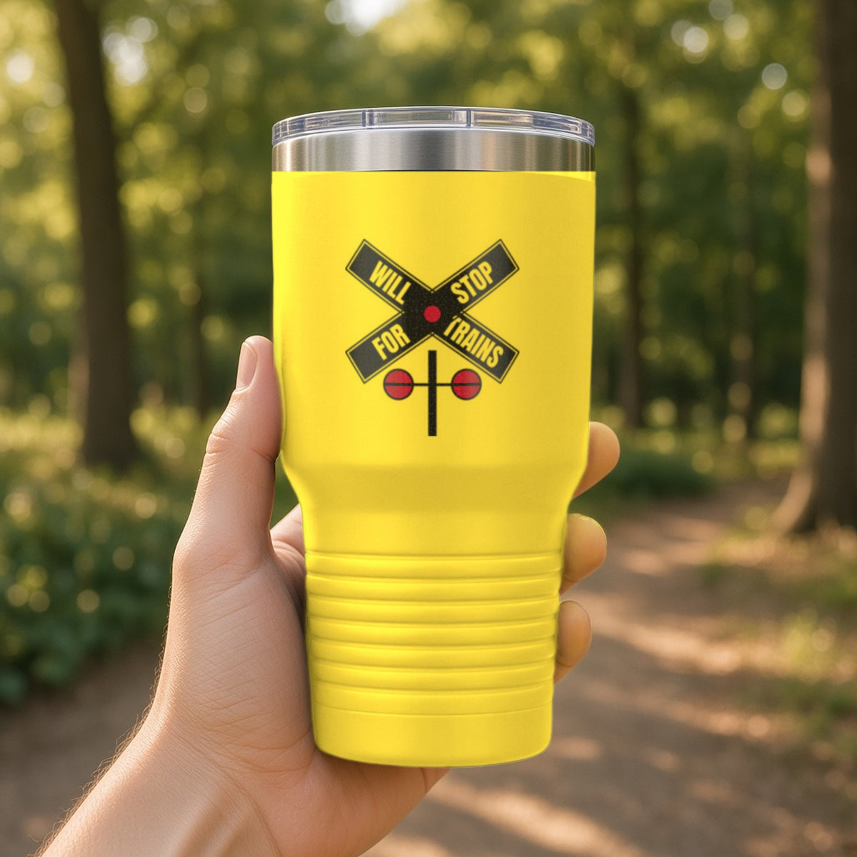 Will Stop For Trains Insulated Tumbler 30oz – Yellow