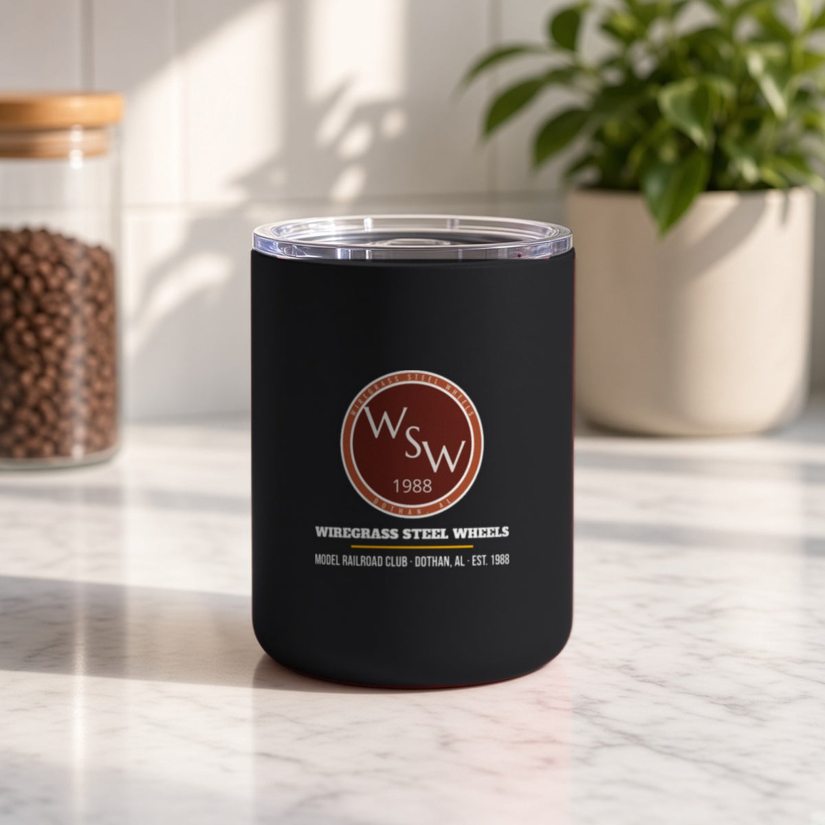 Wiregrass Layout Insulated Tumbler 10oz – Black