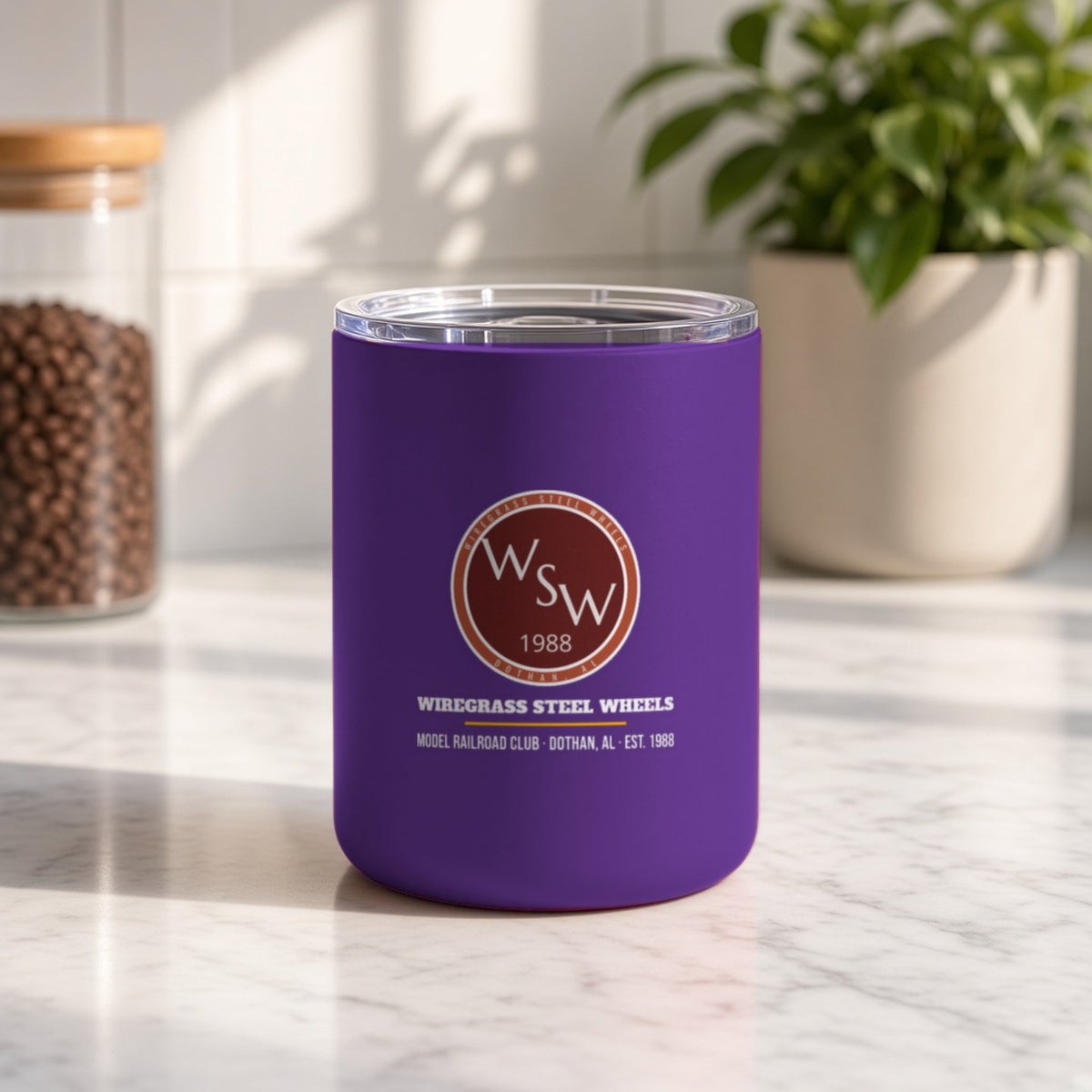 Wiregrass Layout Insulated Tumbler 10oz – Dark Purple