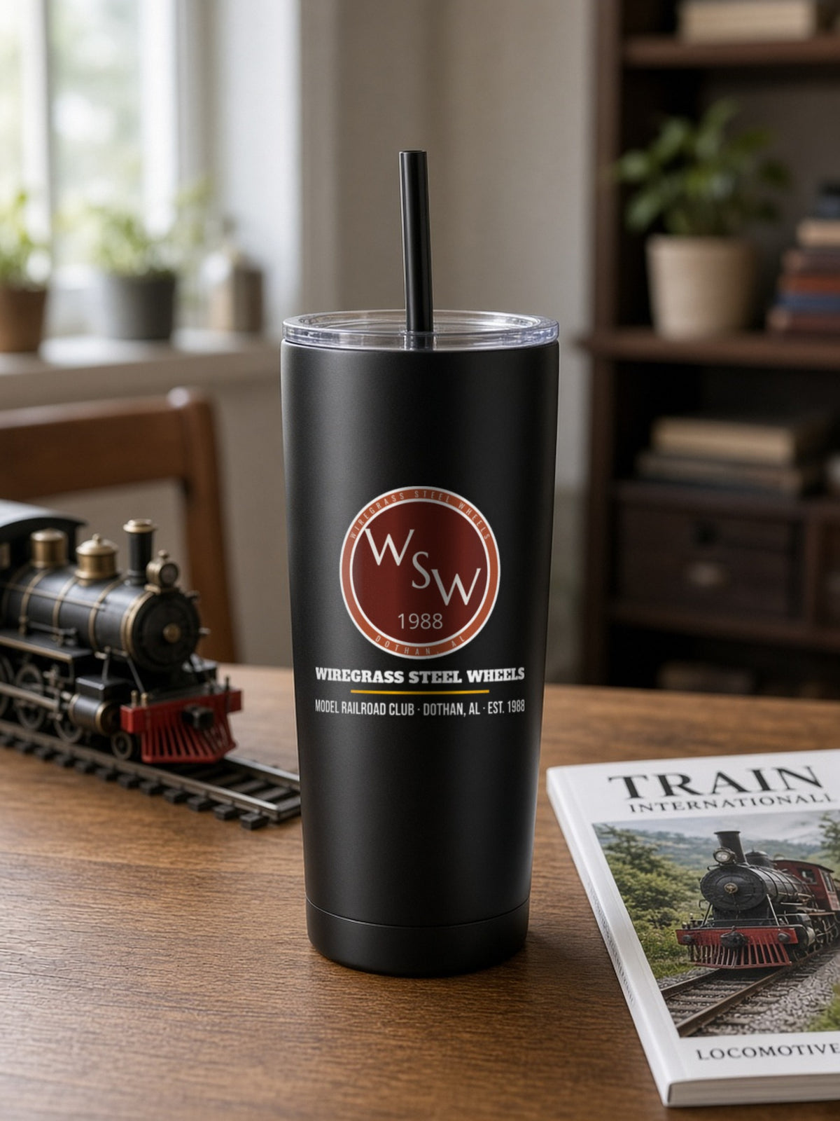 Wiregrass Layout Insulated Tumbler 20oz – Black