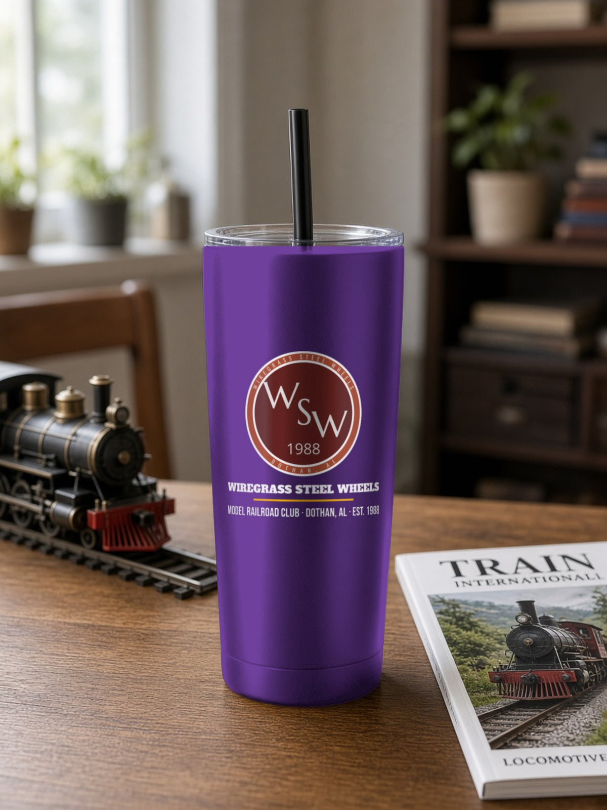 Wiregrass Layout Insulated Tumbler 20oz – Dark Purple