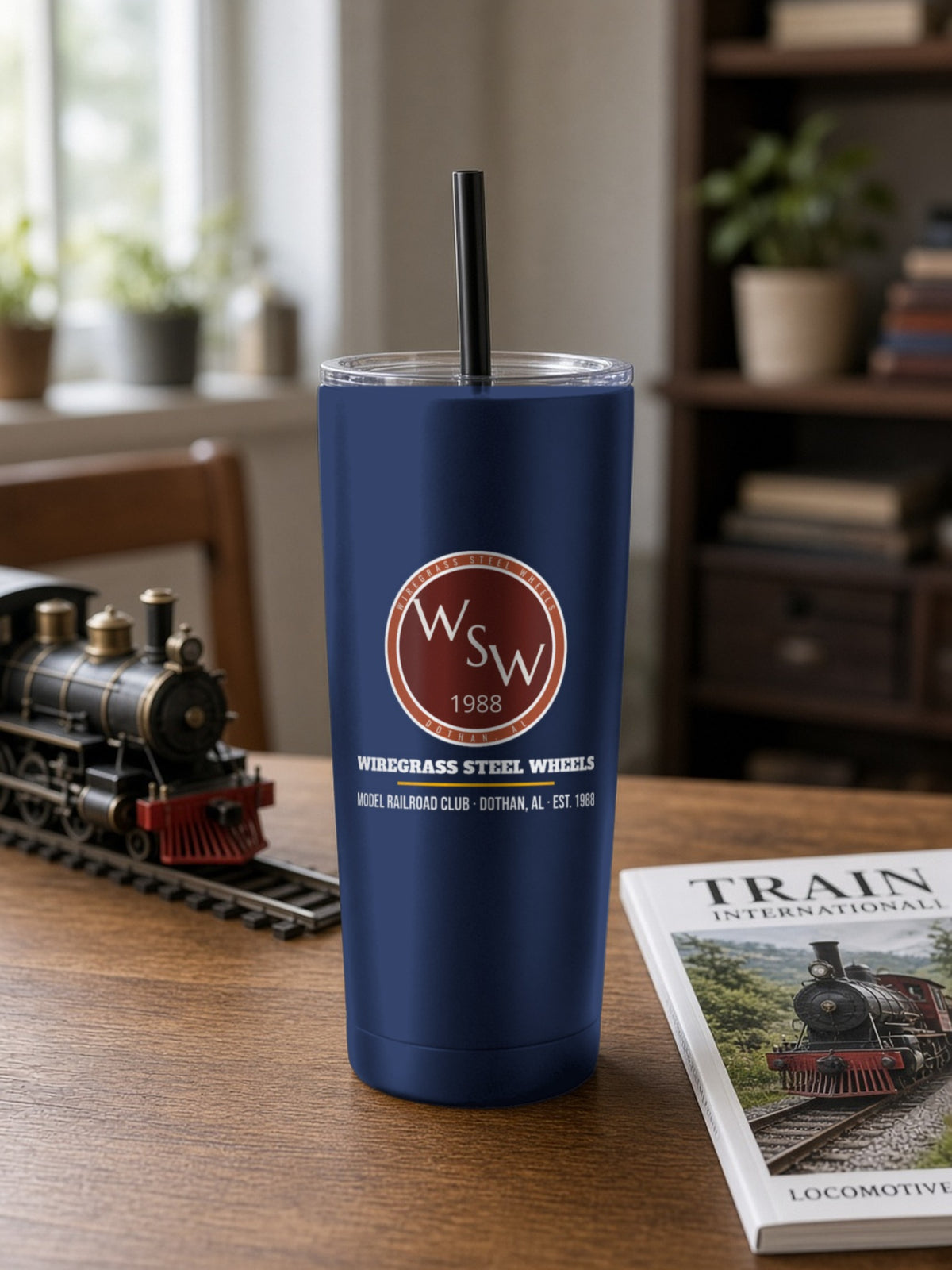 Wiregrass Layout Insulated Tumbler 20oz – Navy