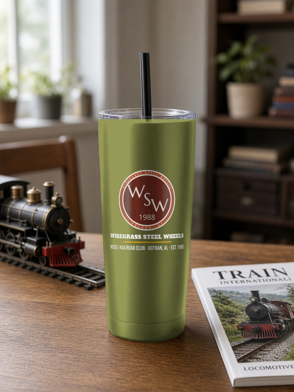 Wiregrass Layout Insulated Tumbler 20oz – Olive Green
