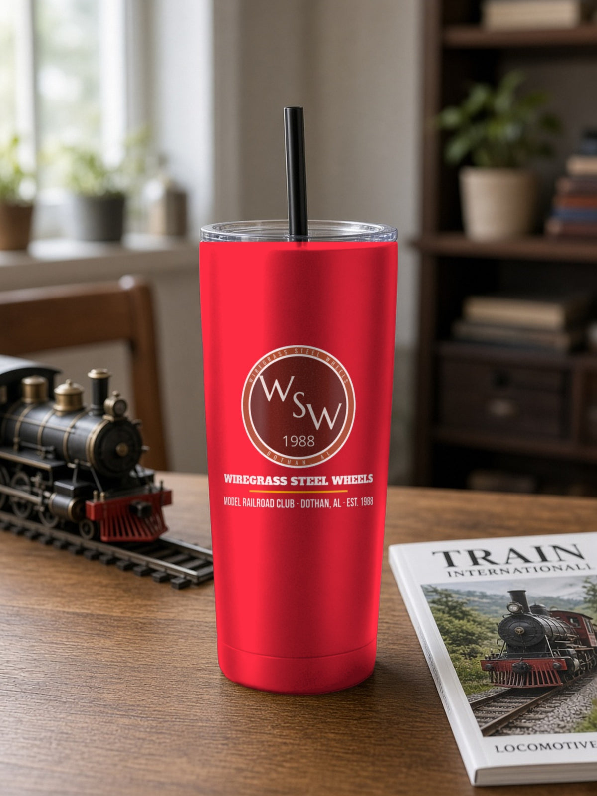 Wiregrass Layout Insulated Tumbler 20oz – Red