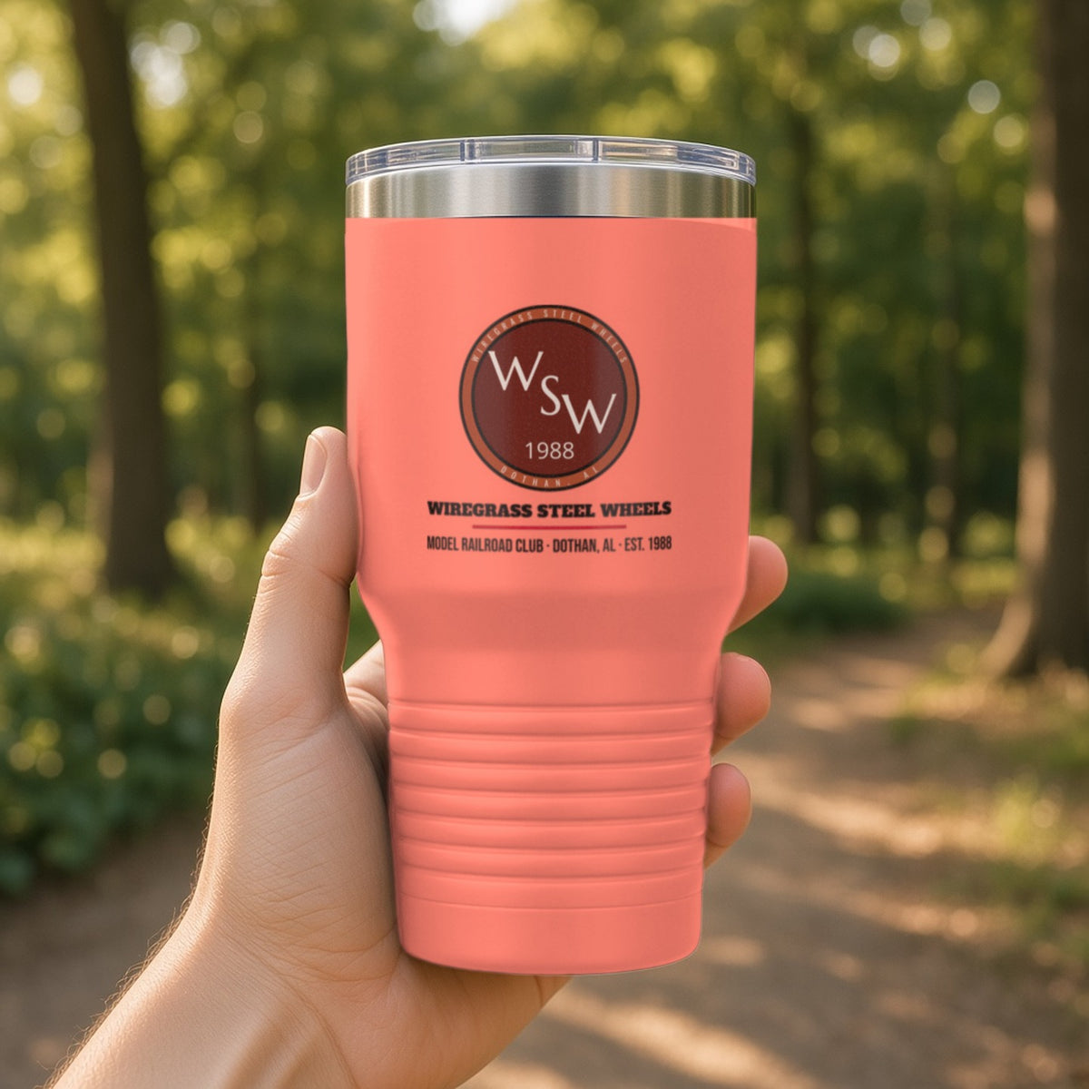 Wiregrass Layout Insulated Tumbler 30oz – Coral