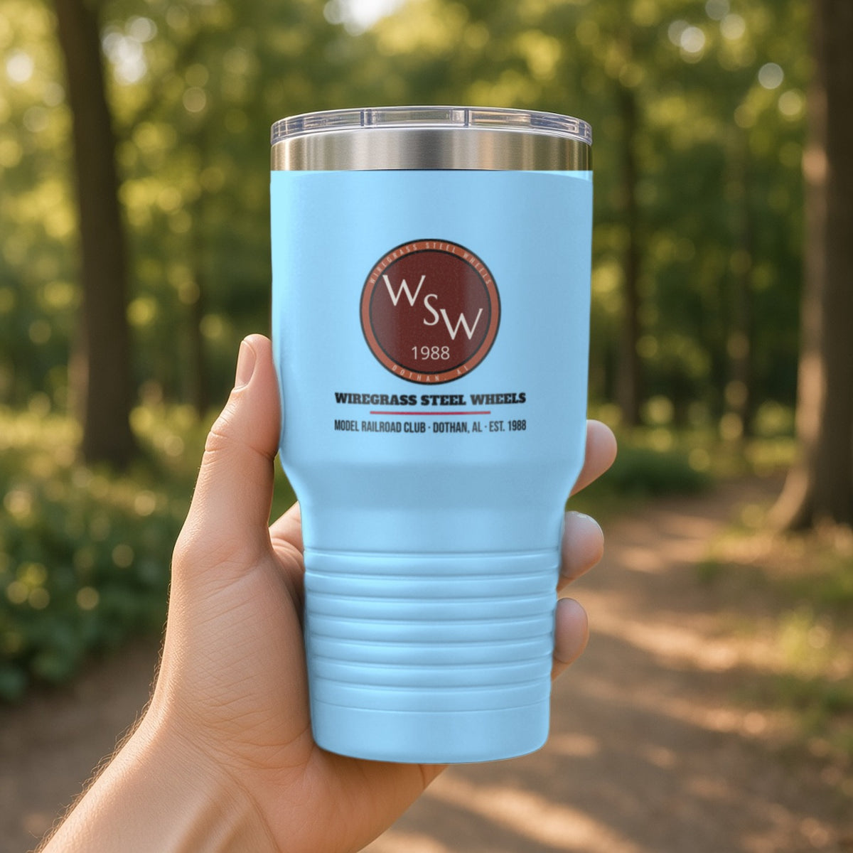Wiregrass Layout Insulated Tumbler 30oz – Light Blue
