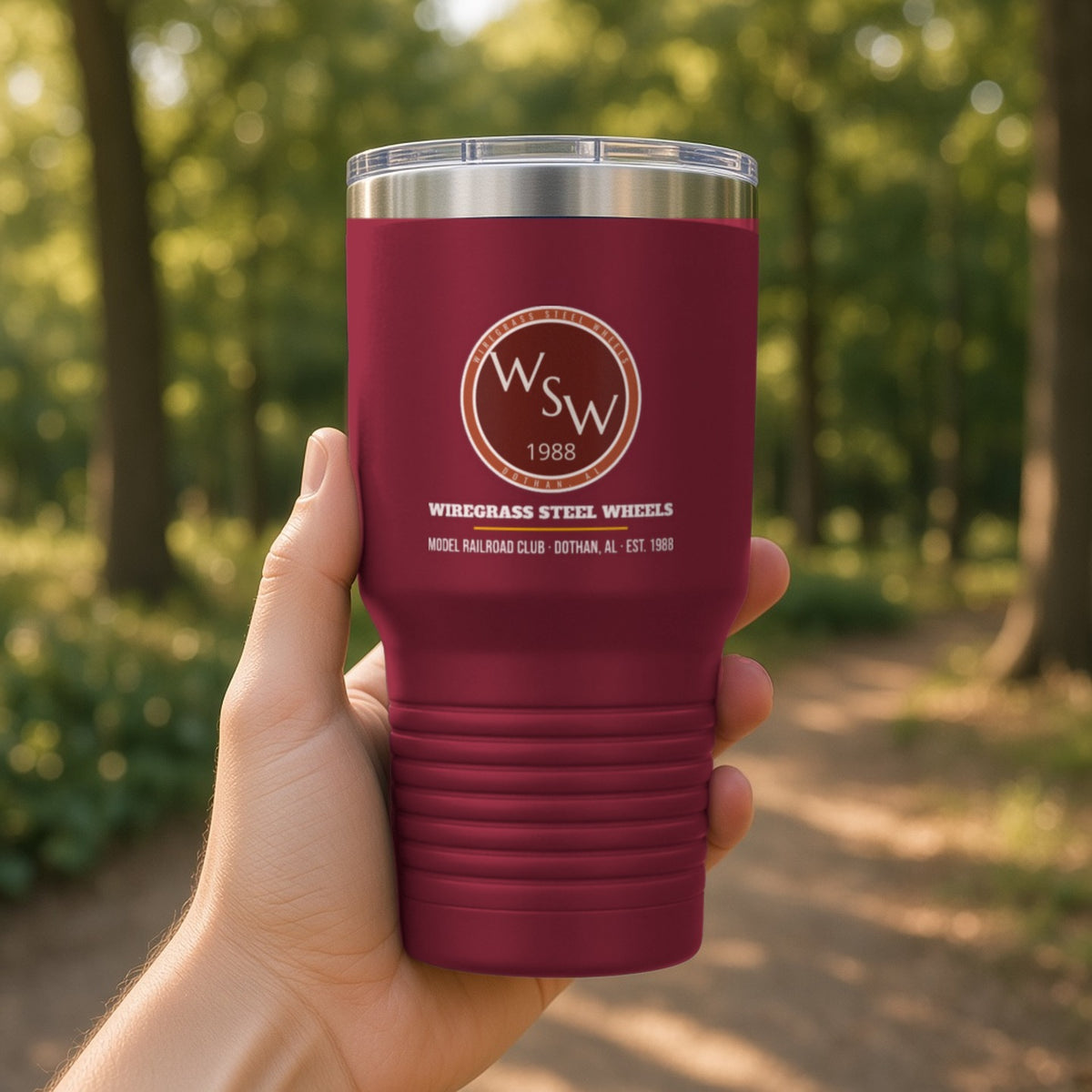 Wiregrass Layout Insulated Tumbler 30oz – Maroon