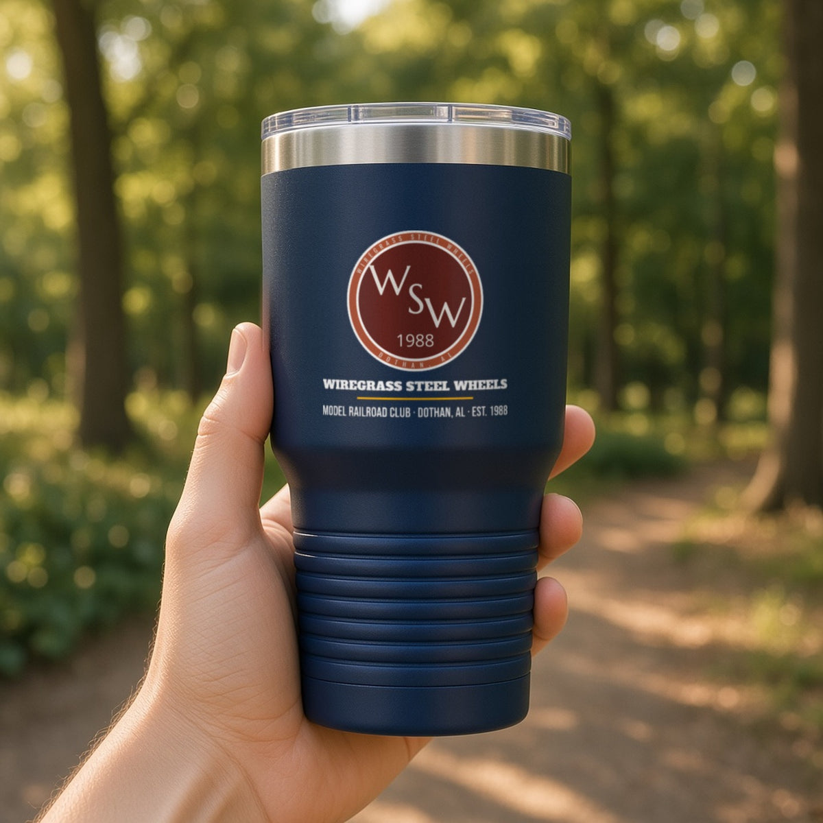 Wiregrass Layout Insulated Tumbler 30oz – Navy