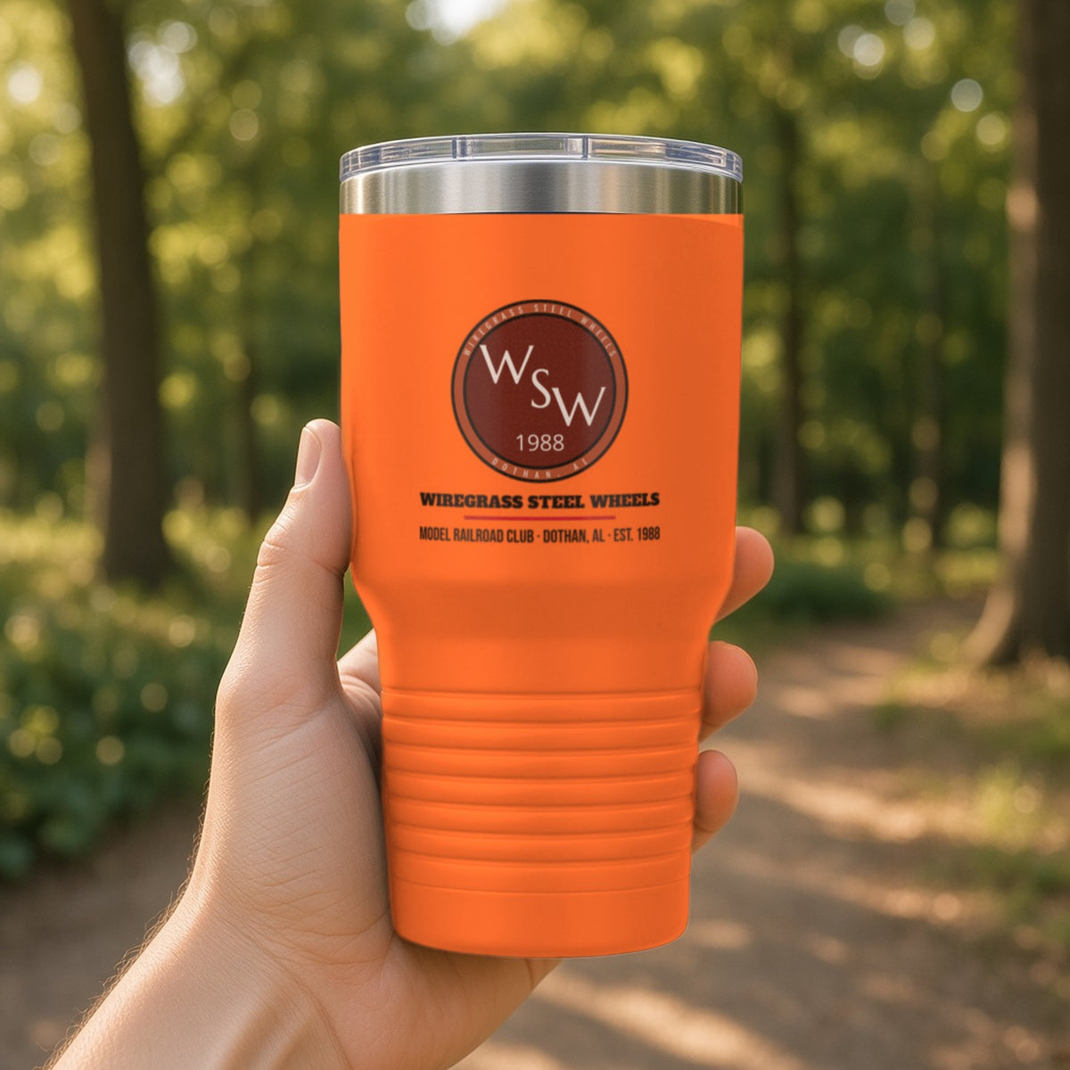 Wiregrass Layout Insulated Tumbler 30oz – Orange