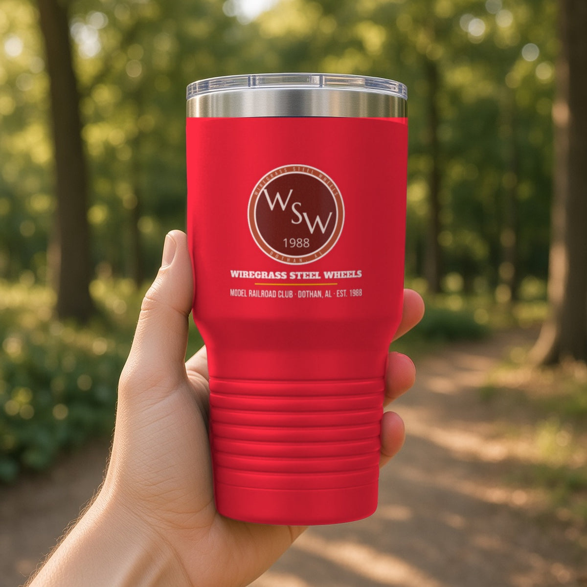 Wiregrass Layout Insulated Tumbler 30oz – Red