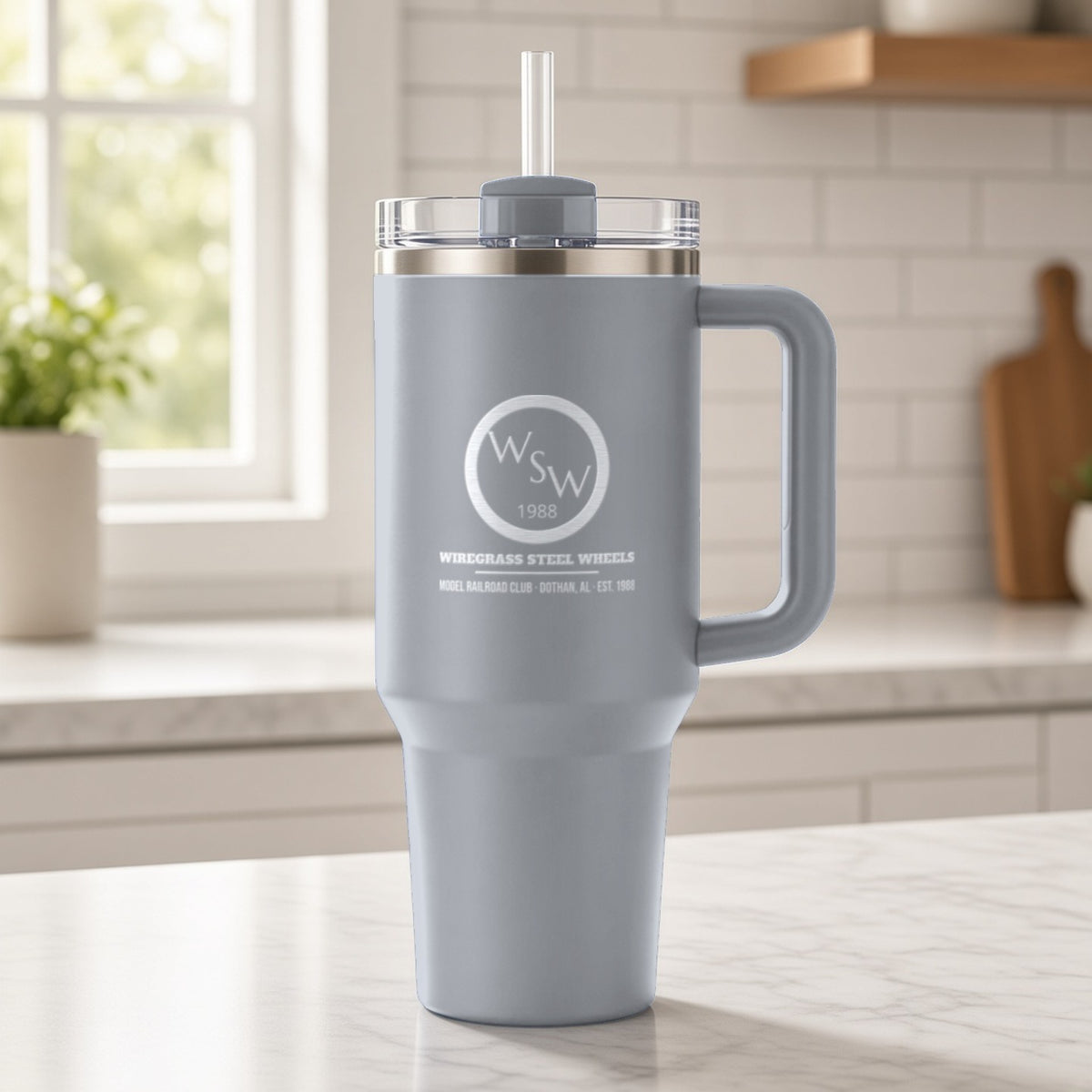 Wiregrass Layout Insulated Tumbler 40oz Engraved – Gray