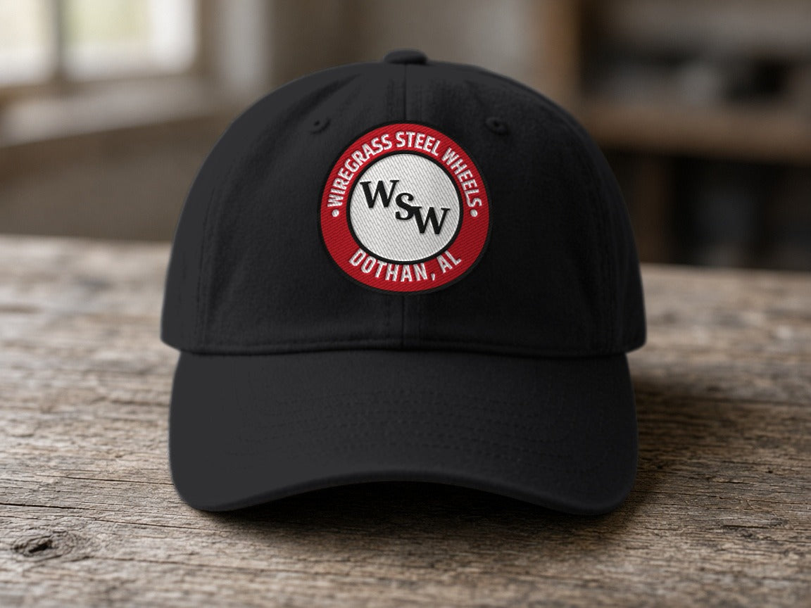 Wiregrass Steel Wheels Dad Hat – Black