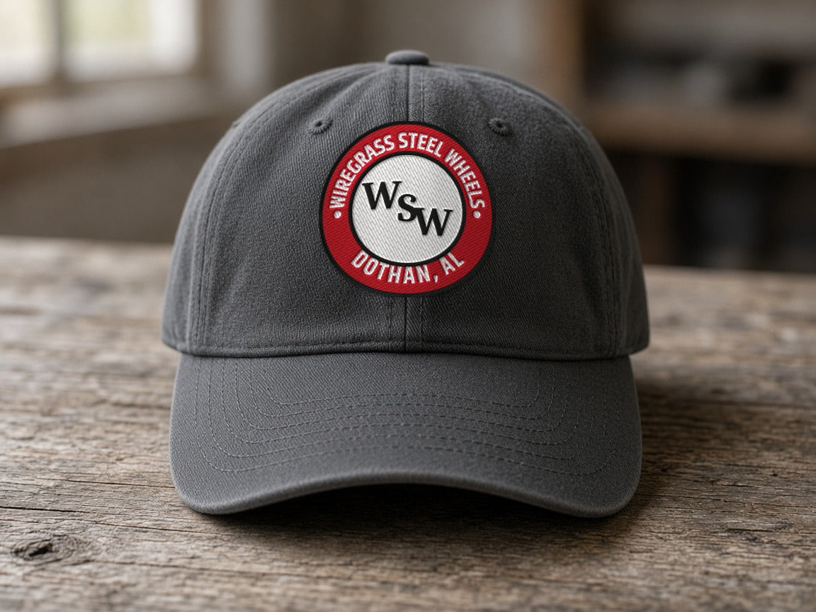 Wiregrass Steel Wheels Dad Hat – Charcoal Grey