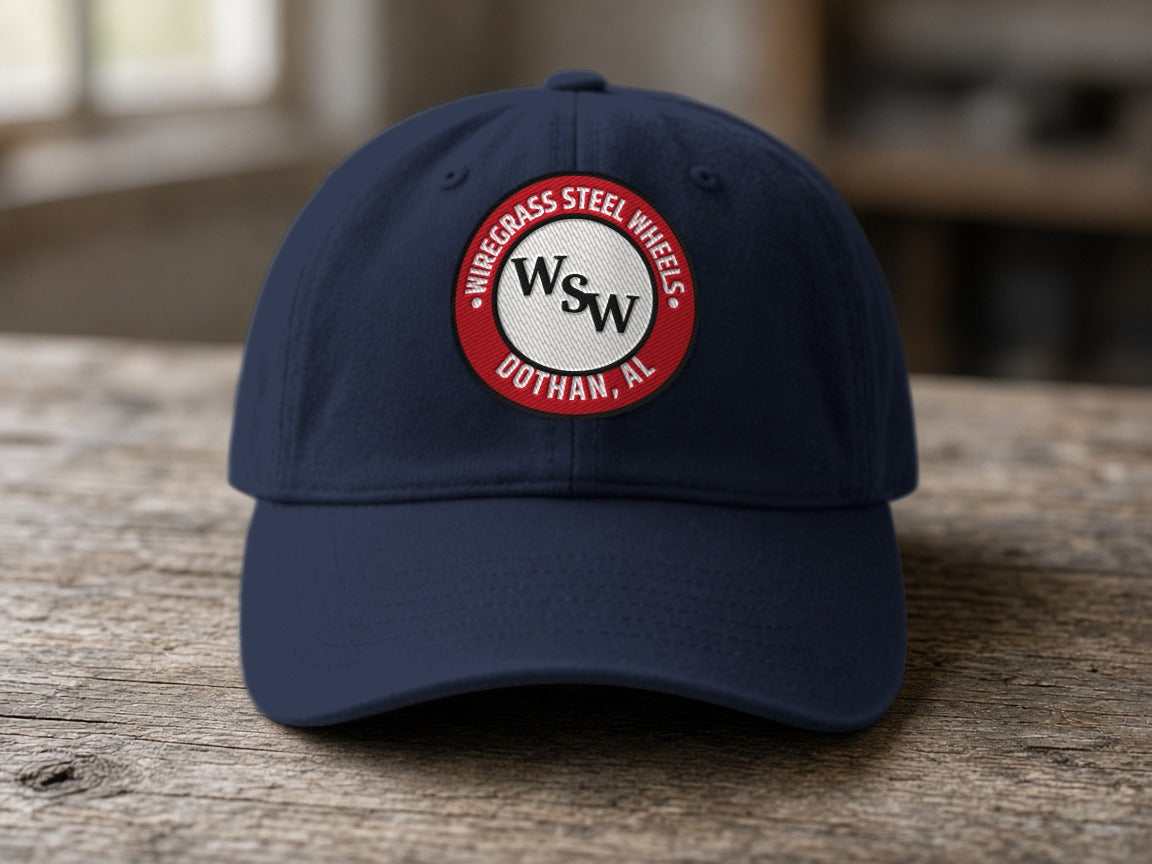 Wiregrass Steel Wheels Dad Hat – Dark Navy