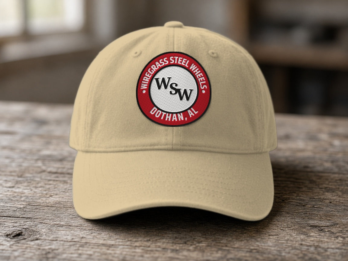 Wiregrass Steel Wheels Dad Hat – Khaki