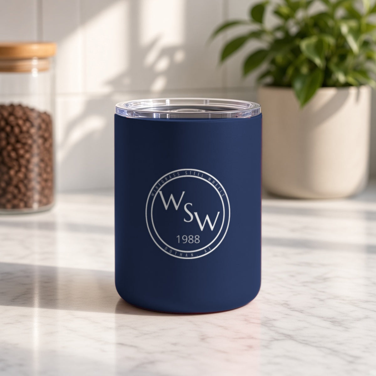 Wiregrass Steel Wheels Insulated Tumbler 10oz – Navy