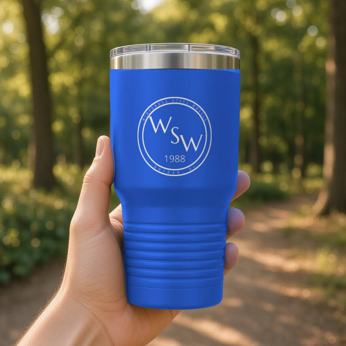 Wiregrass Steel Wheels Insulated Tumbler 30oz – Royal