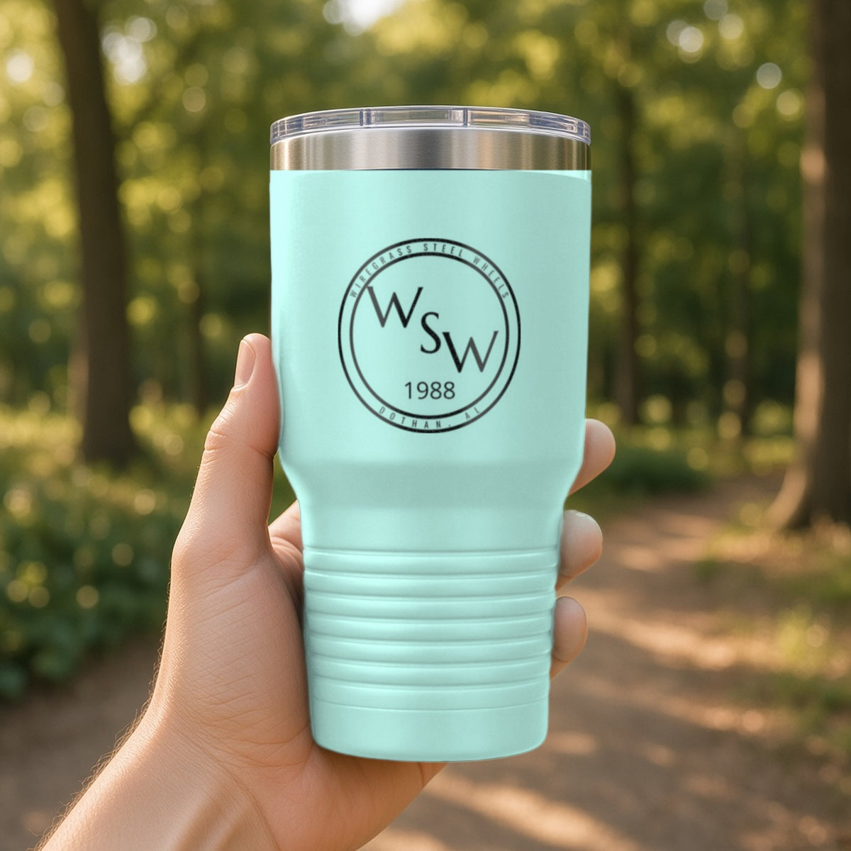 Wiregrass Steel Wheels Insulated Tumbler 30oz – Teal