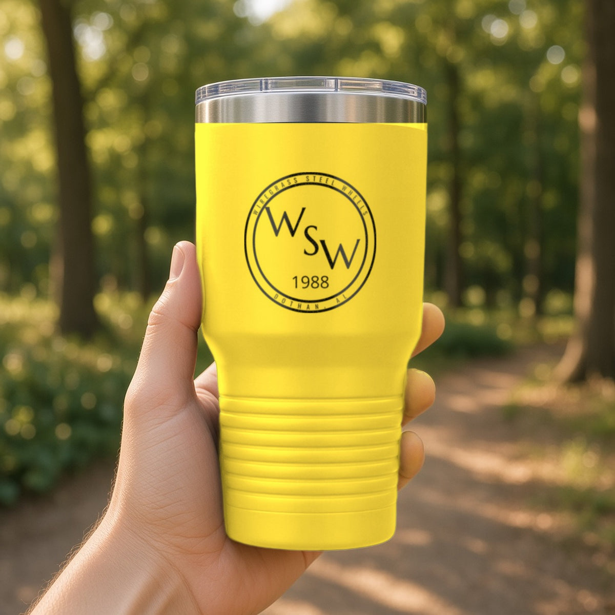 Wiregrass Steel Wheels Insulated Tumbler 30oz – Yellow