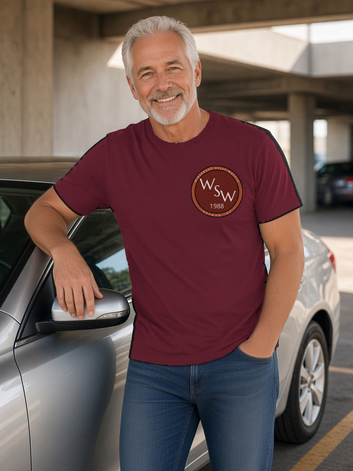 Wiregrass Steel Wheels Tee – Maroon