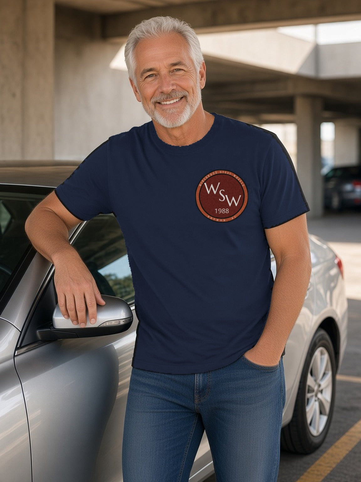Wiregrass Steel Wheels Tee – Navy