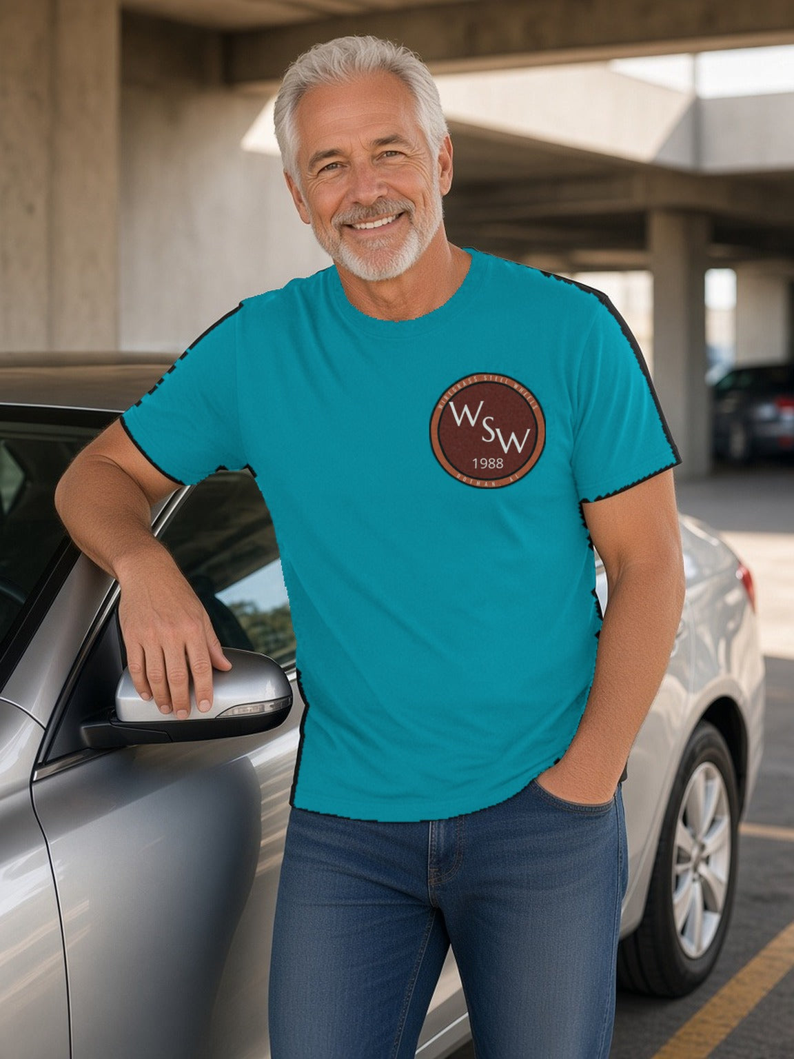 Wiregrass Steel Wheels Tee (Polyester) – California Blue