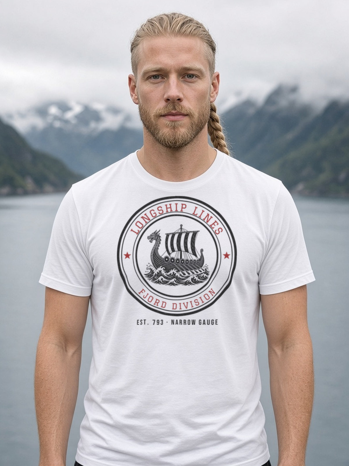 Longship Lines Railroad Herald Tee - White