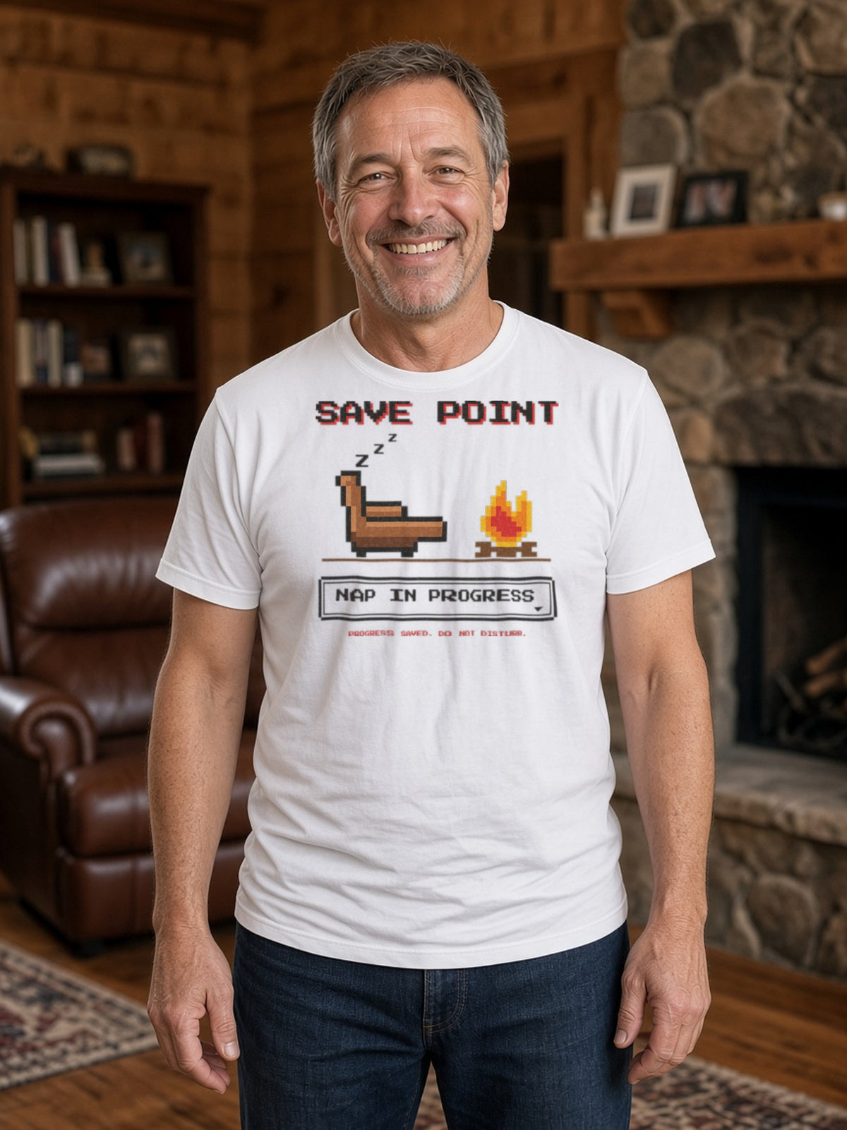 Save Point Nap in Progress Tee - White