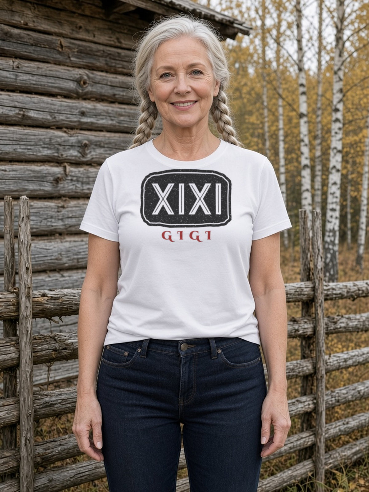 GIGI in Runes Carved Stone Tee - White